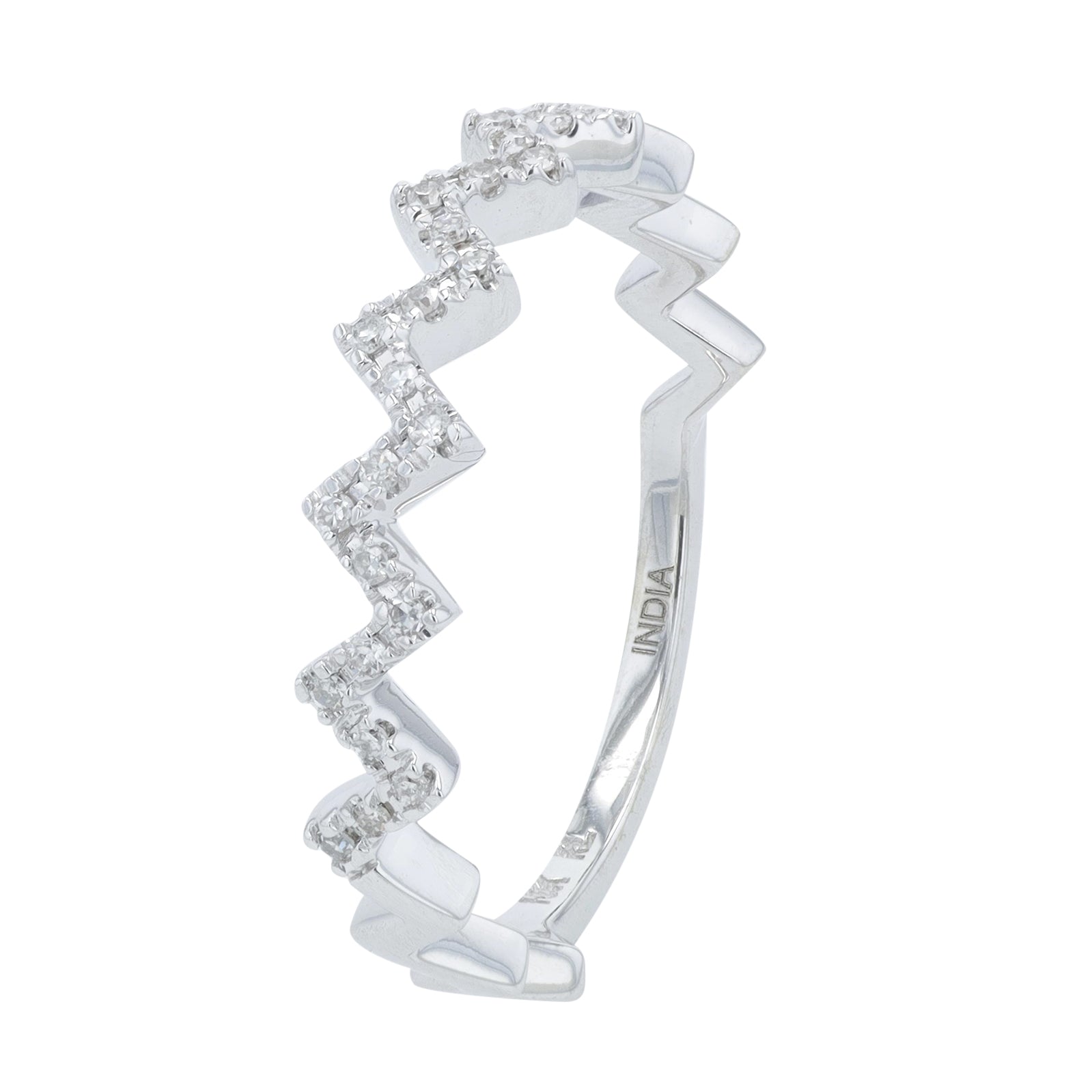 10K WG .10 CTW Diamond Zig Zag Ring