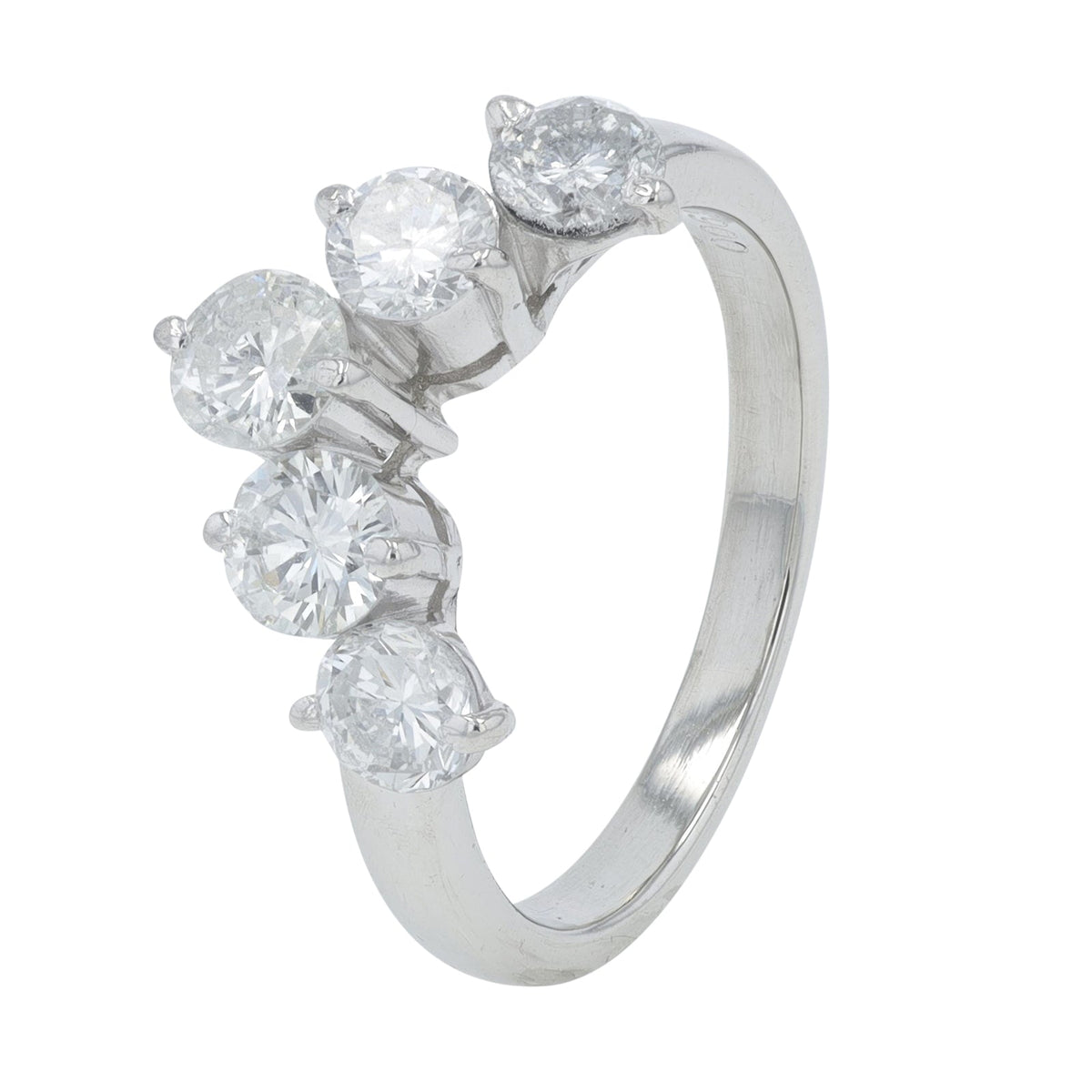 PT900 1.01 CT Diamond Chevron Pinky Band