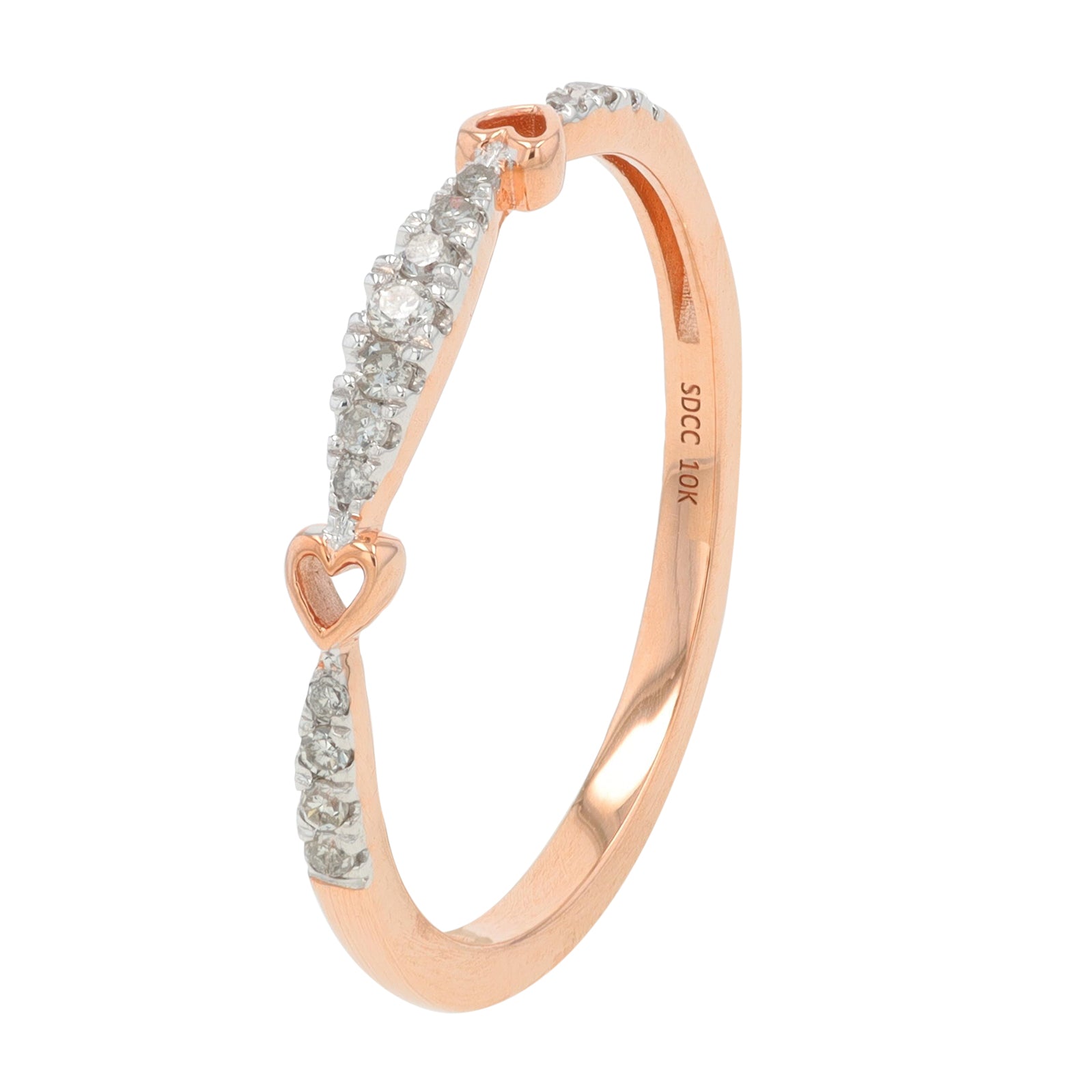 14K 1/10 CT Diamond Heart Band<p><strong>More Colors Available</p></strong>