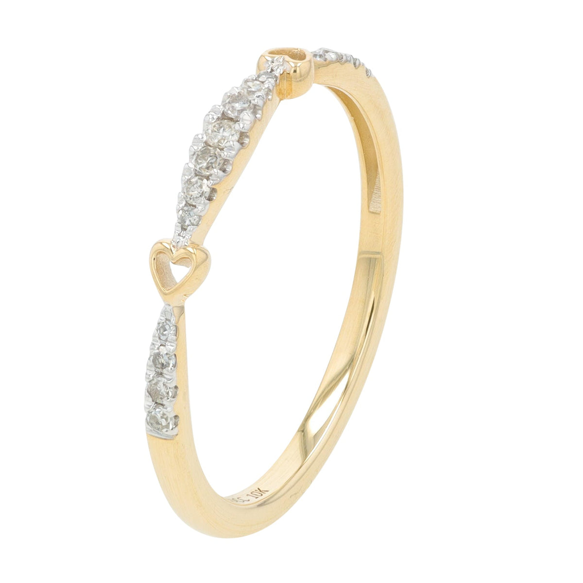14K 1/10 CT Diamond Heart Band<p><strong>More Colors Available</p></strong>