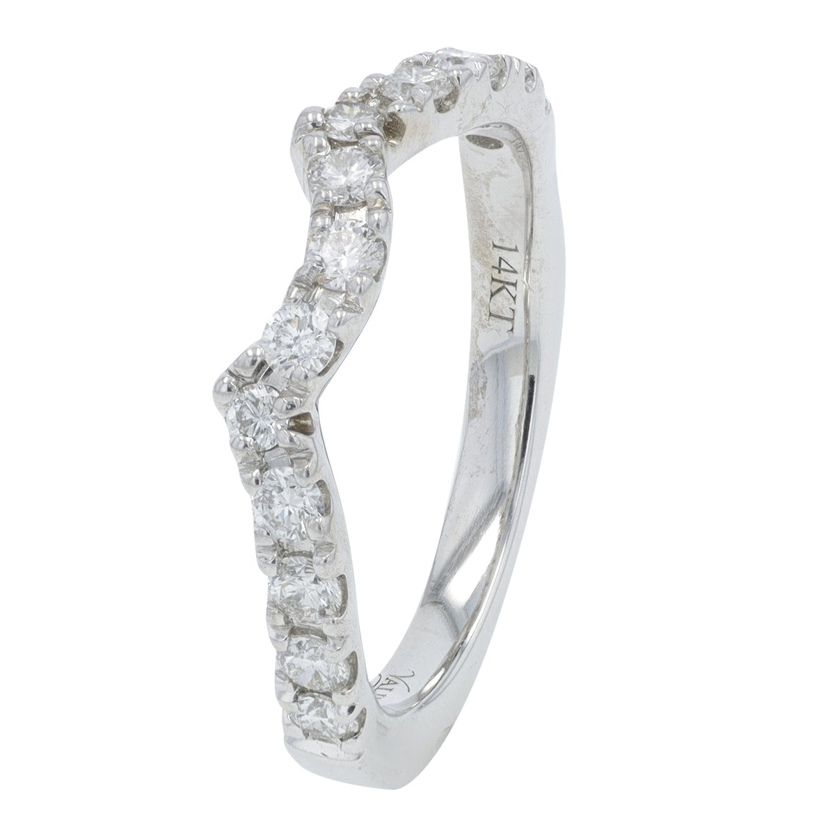 14K WG .50 CT Diamond Curved Band