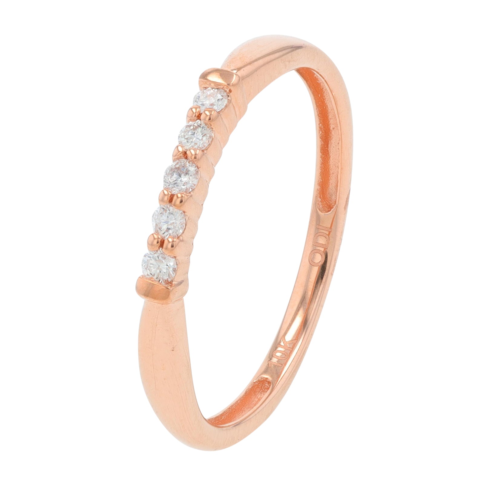 10K RG .10 CTW Diamond Ring