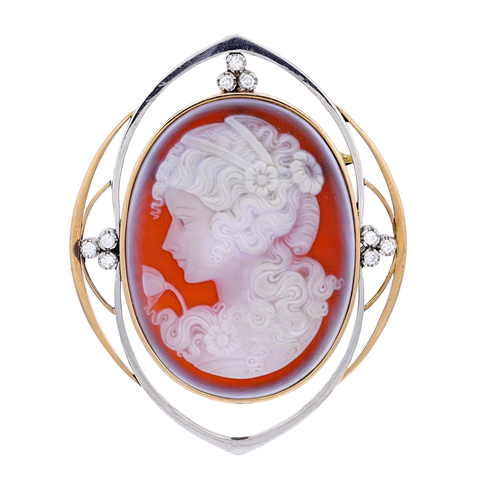 PLAT/18K YG .29 CTW Diamond Cameo