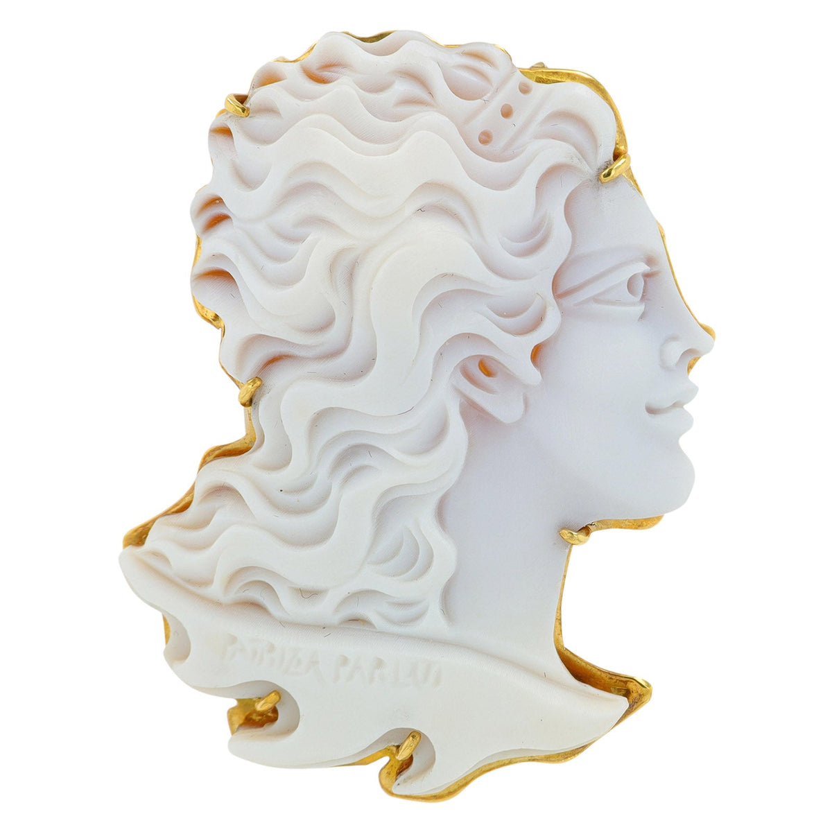 18K YG Cameo Brooch