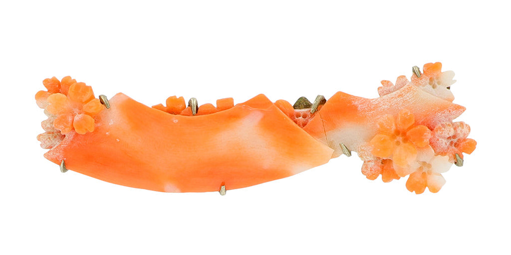 YG Vintage Coral Bar Brooch