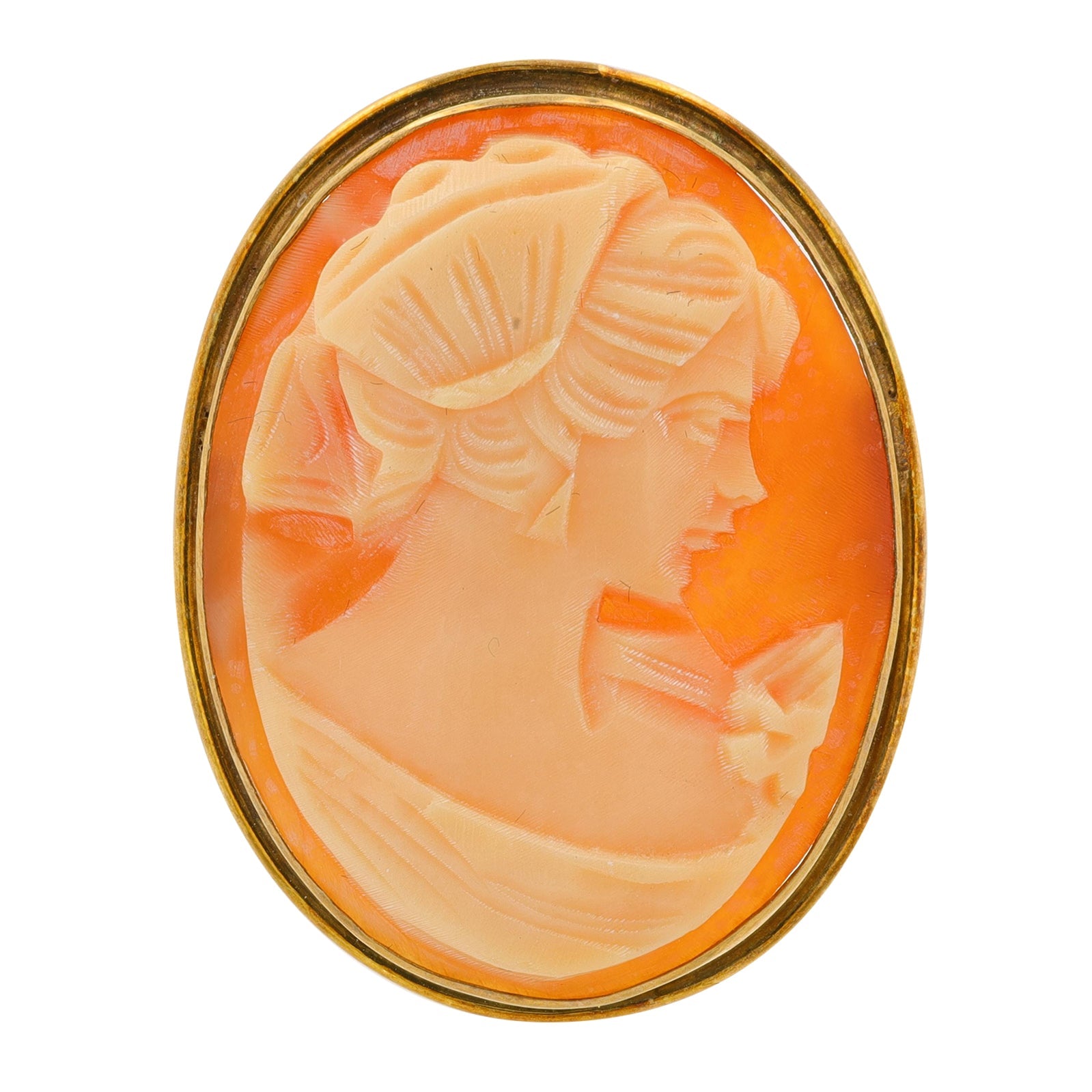 9K YG English Lady Estate Cameo
