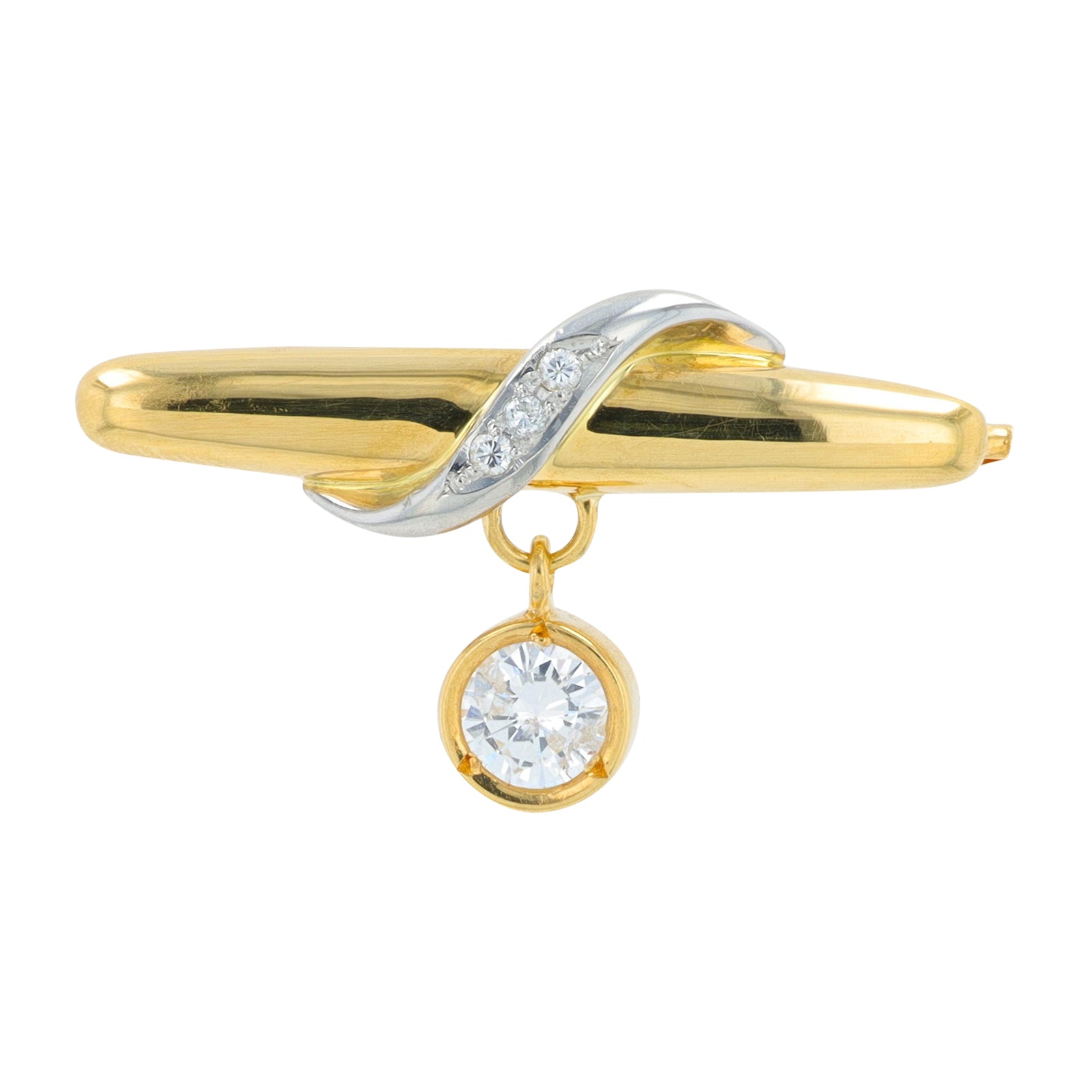 PLAT/18K YG .28 CT Brooch