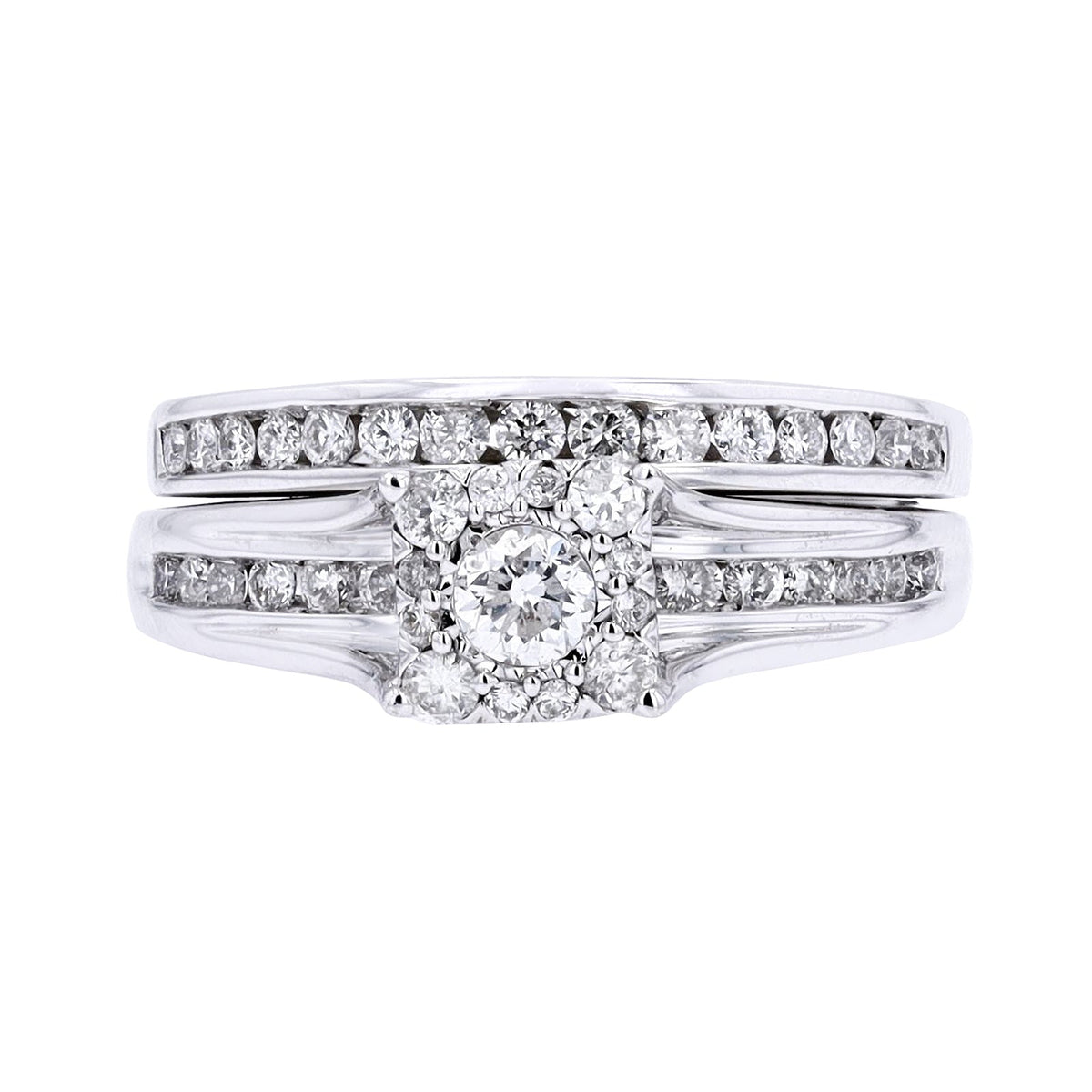 14K WG 1 CT Bridal Set