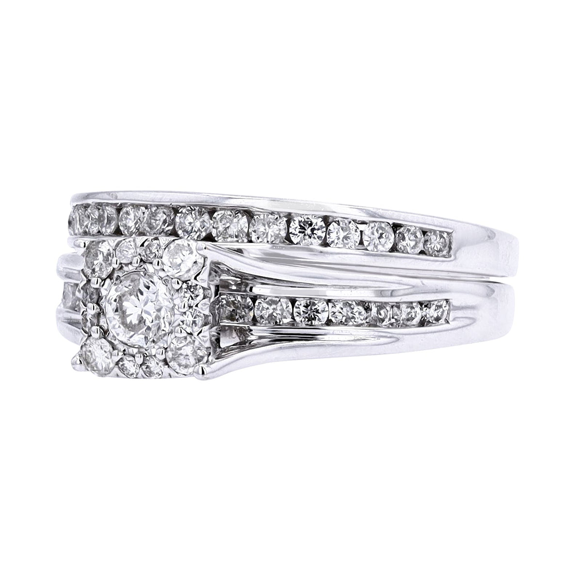 14K WG 1 CT Bridal Set
