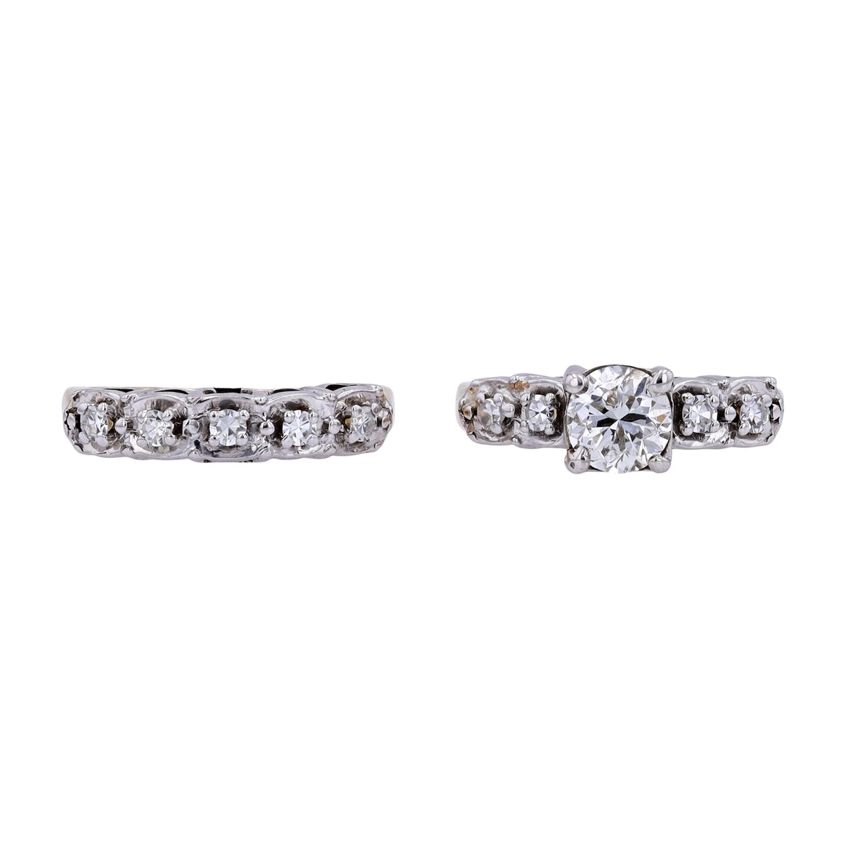 14KTT 1.02 CT Center Halo Bridal Set