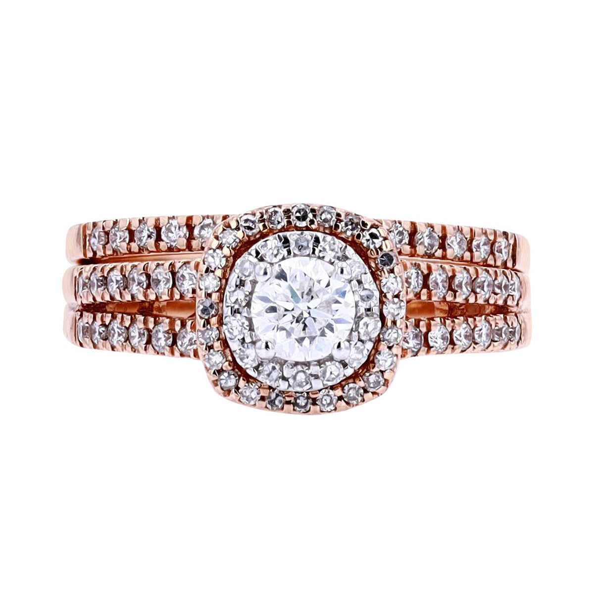 14K RG 1 CTW Bridal Set