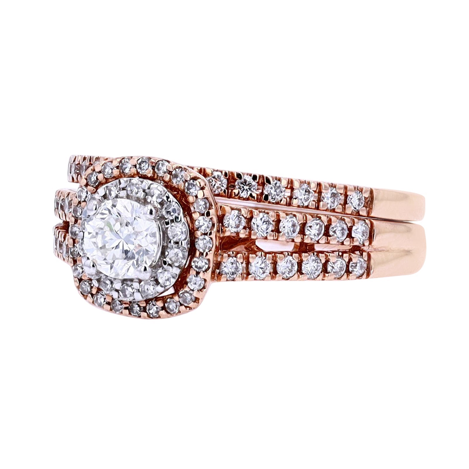 14K RG 1 CTW Bridal Set