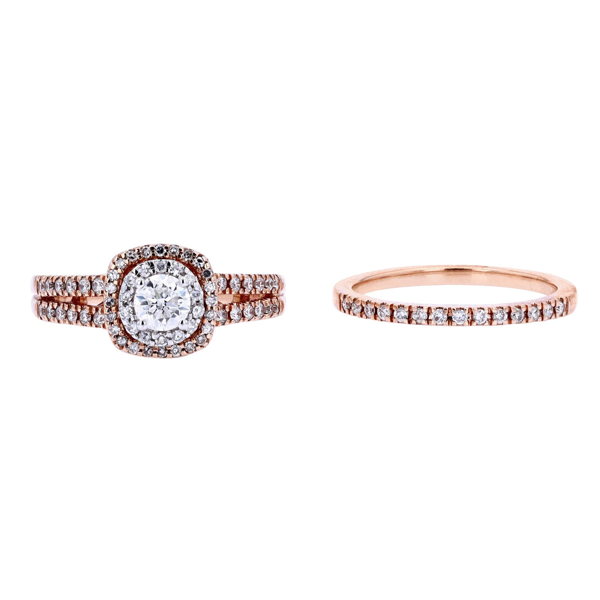14K RG 1 CTW Bridal Set