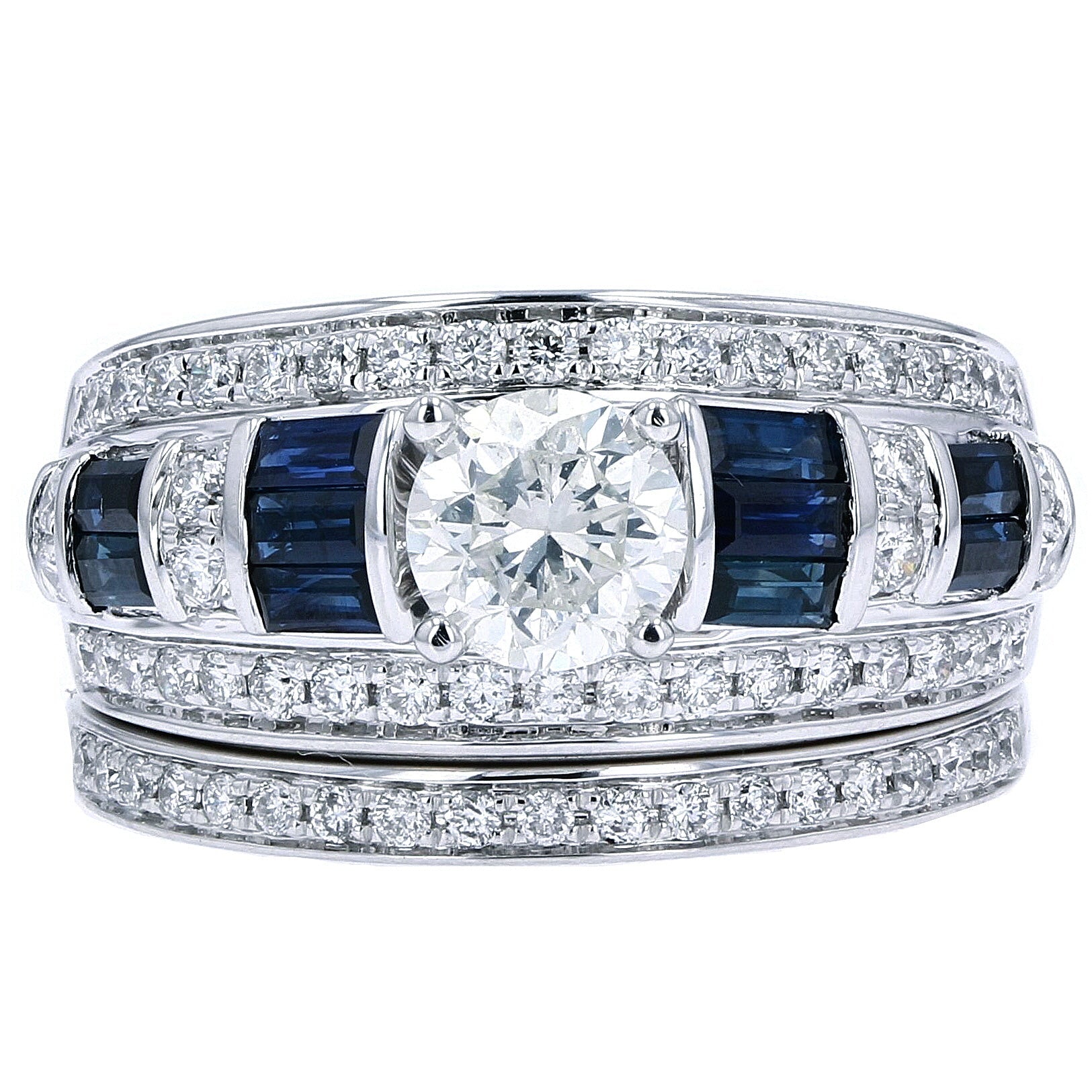 14K WG Sapphire Accent Bridal Set
