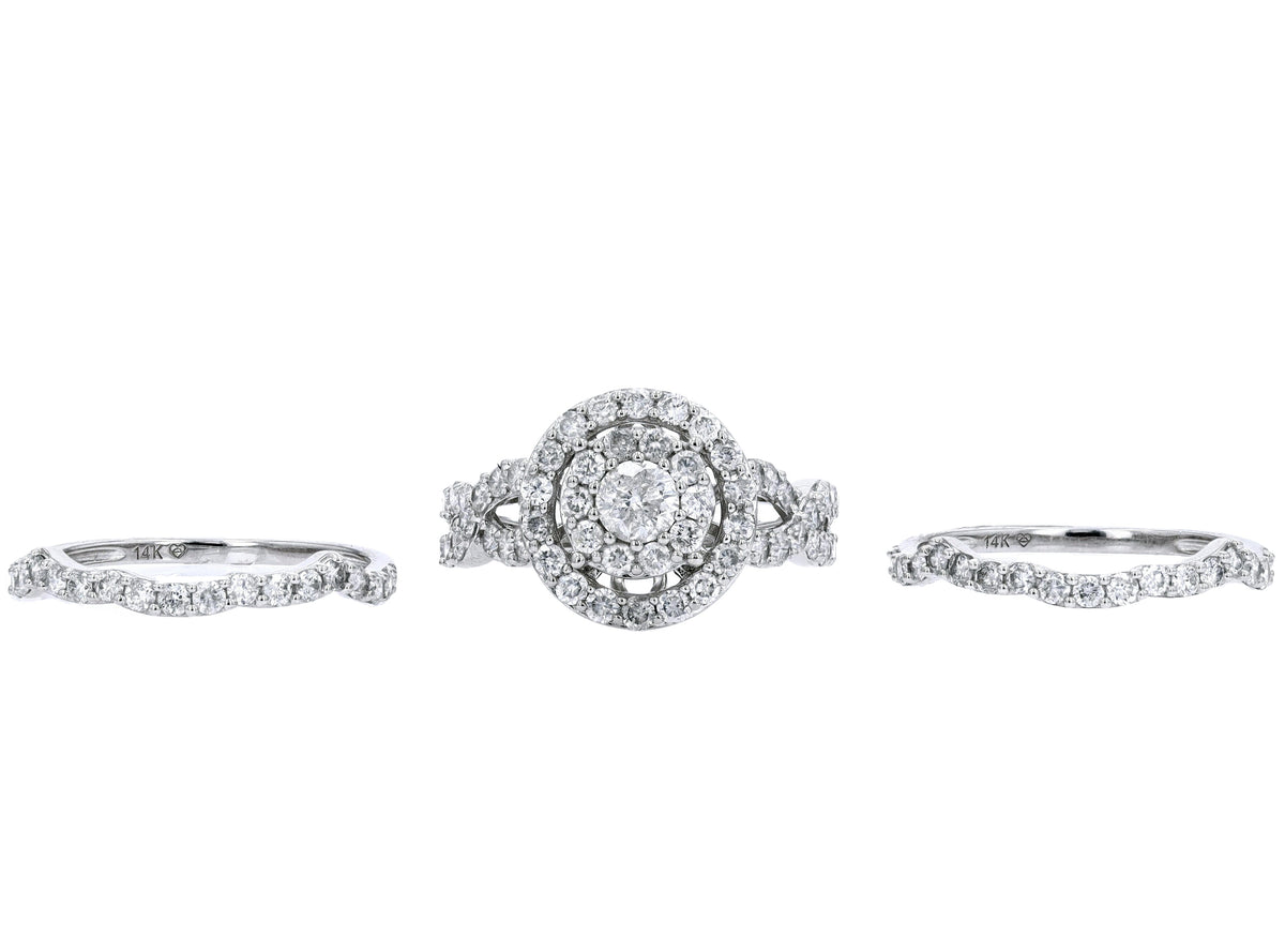 14K WG 2 CTW Diamond Bridal Set