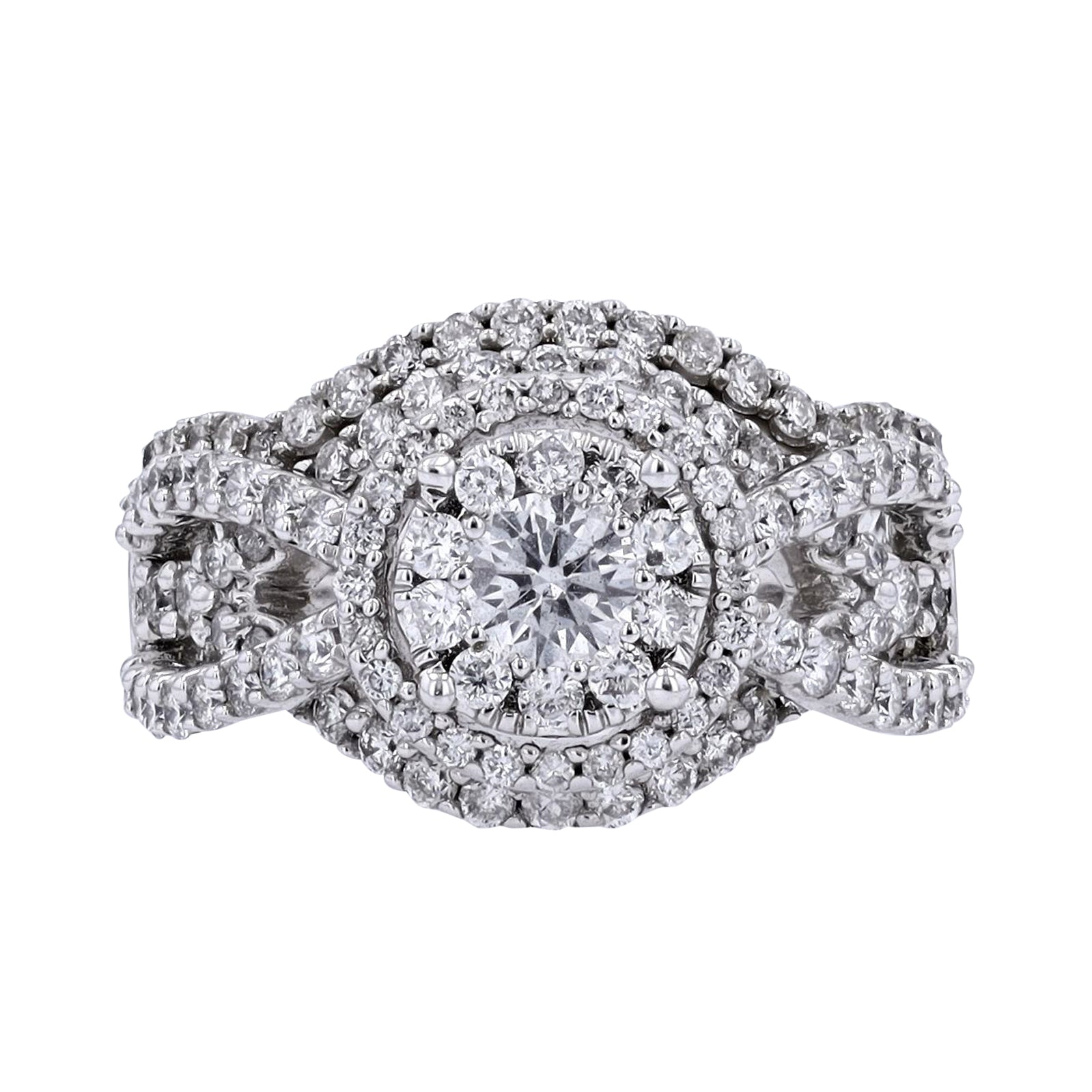 14K WG 1/3 CT Center Bridal Set