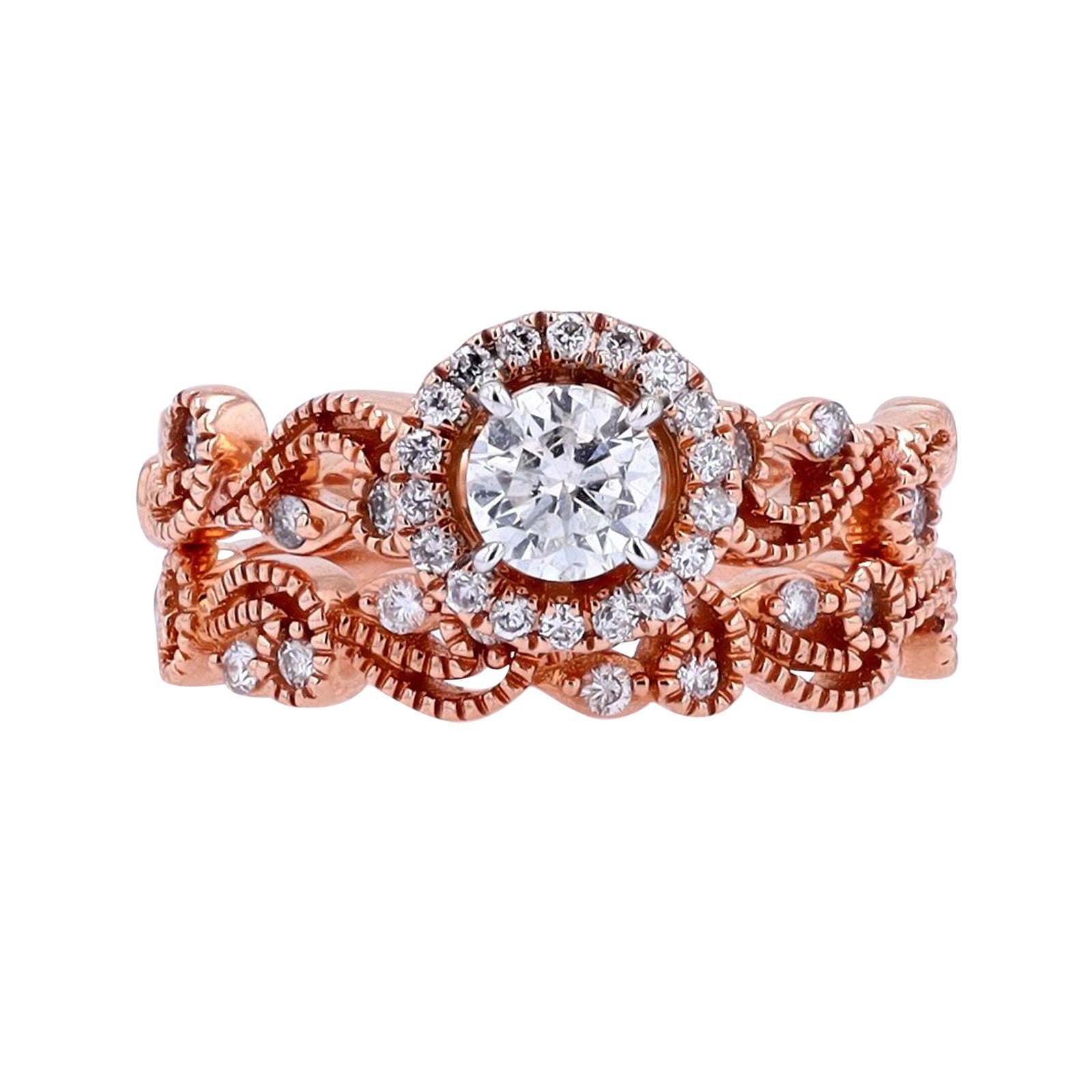 14K RG 1/2 CTR RBC Diamond Bridal Set