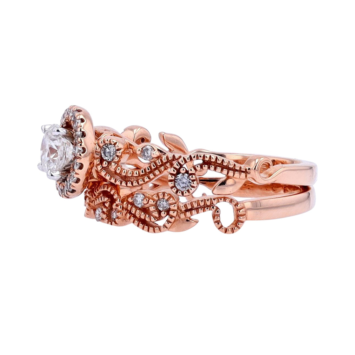 14K RG 1/2 CTR RBC Diamond Bridal Set