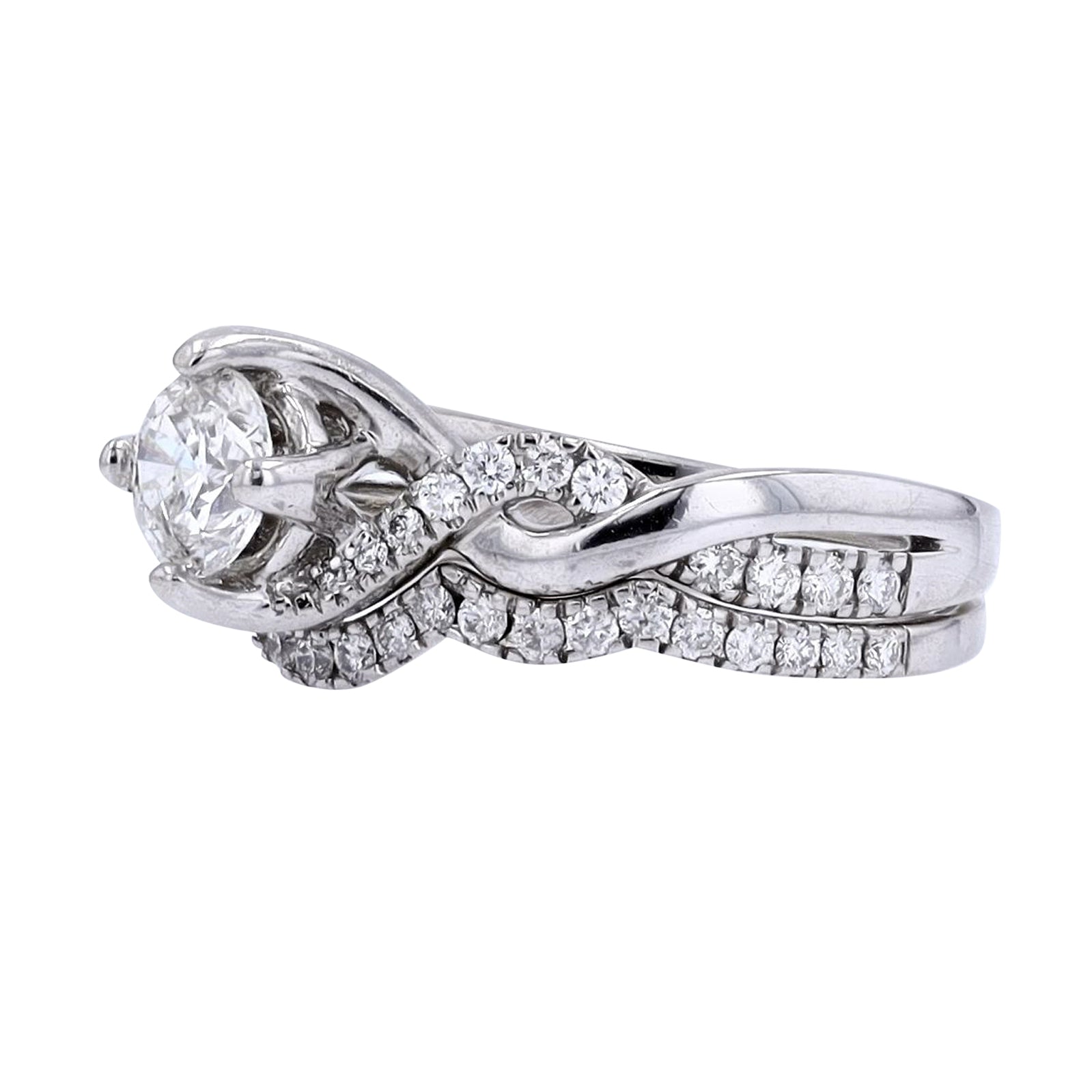 14K WG .70 CTR RBC Diamond Bridal Set