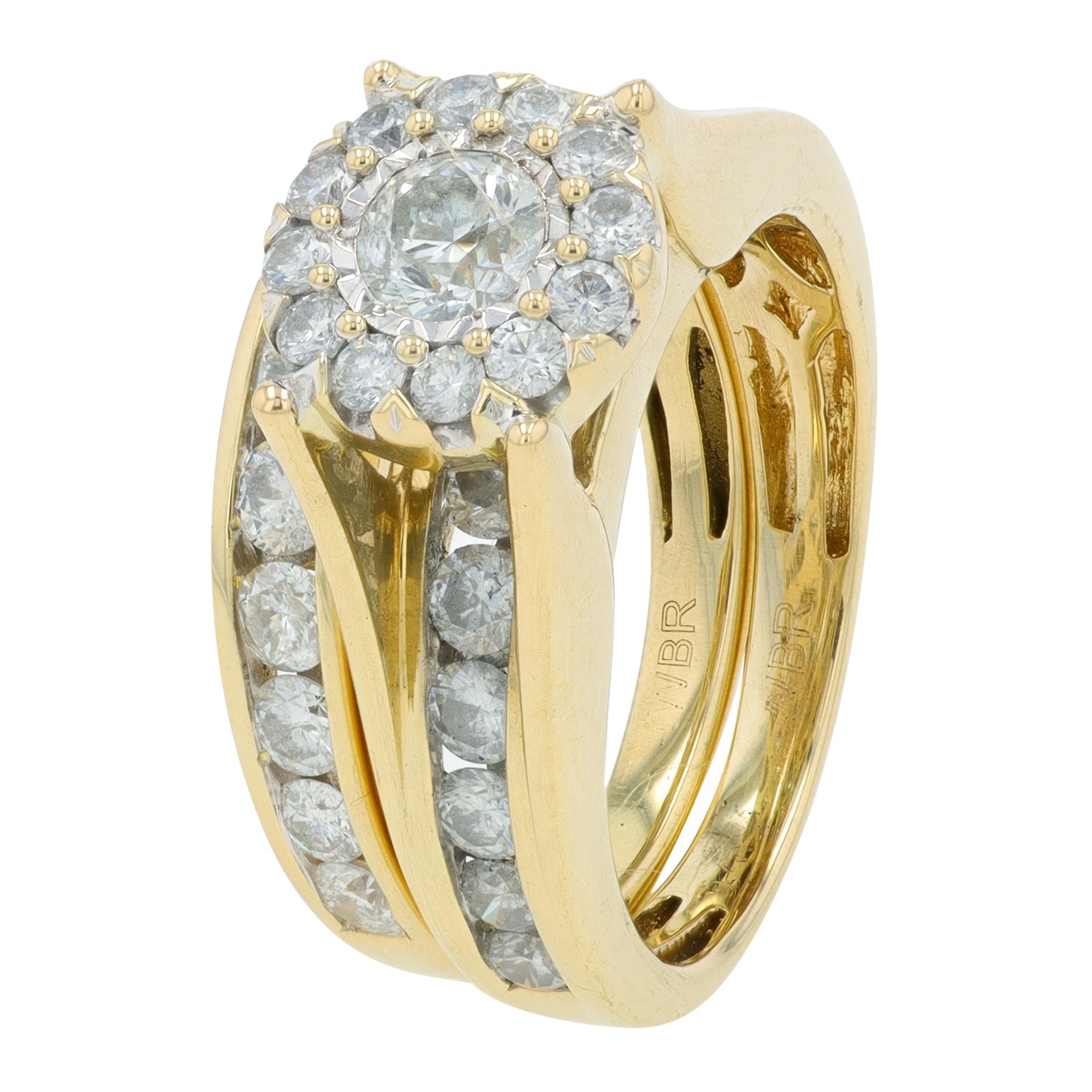 14K YG 2 CT Diamond Bridal Set