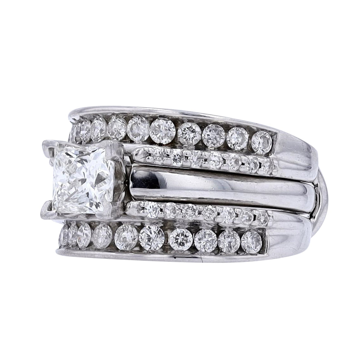 14K WG 1.0 CT Princess Cut Center Bridal Set<p><strong>Leo Available</p></strong>
