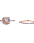 10K RG Princess Cut Center Bridal Set