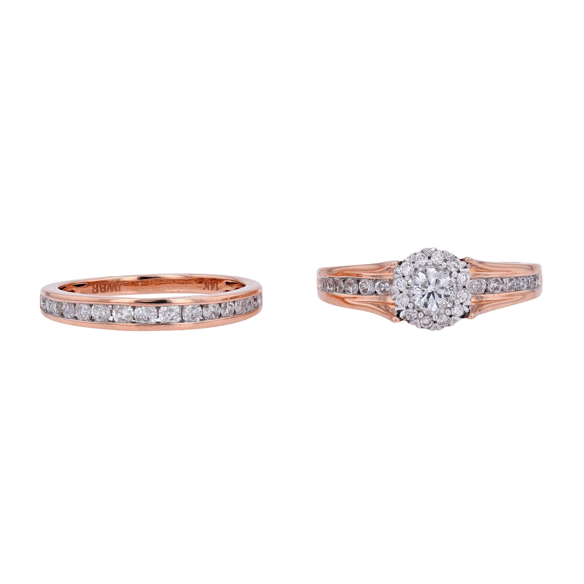 14K RG 1/4 CTR Diamond Bridal Set