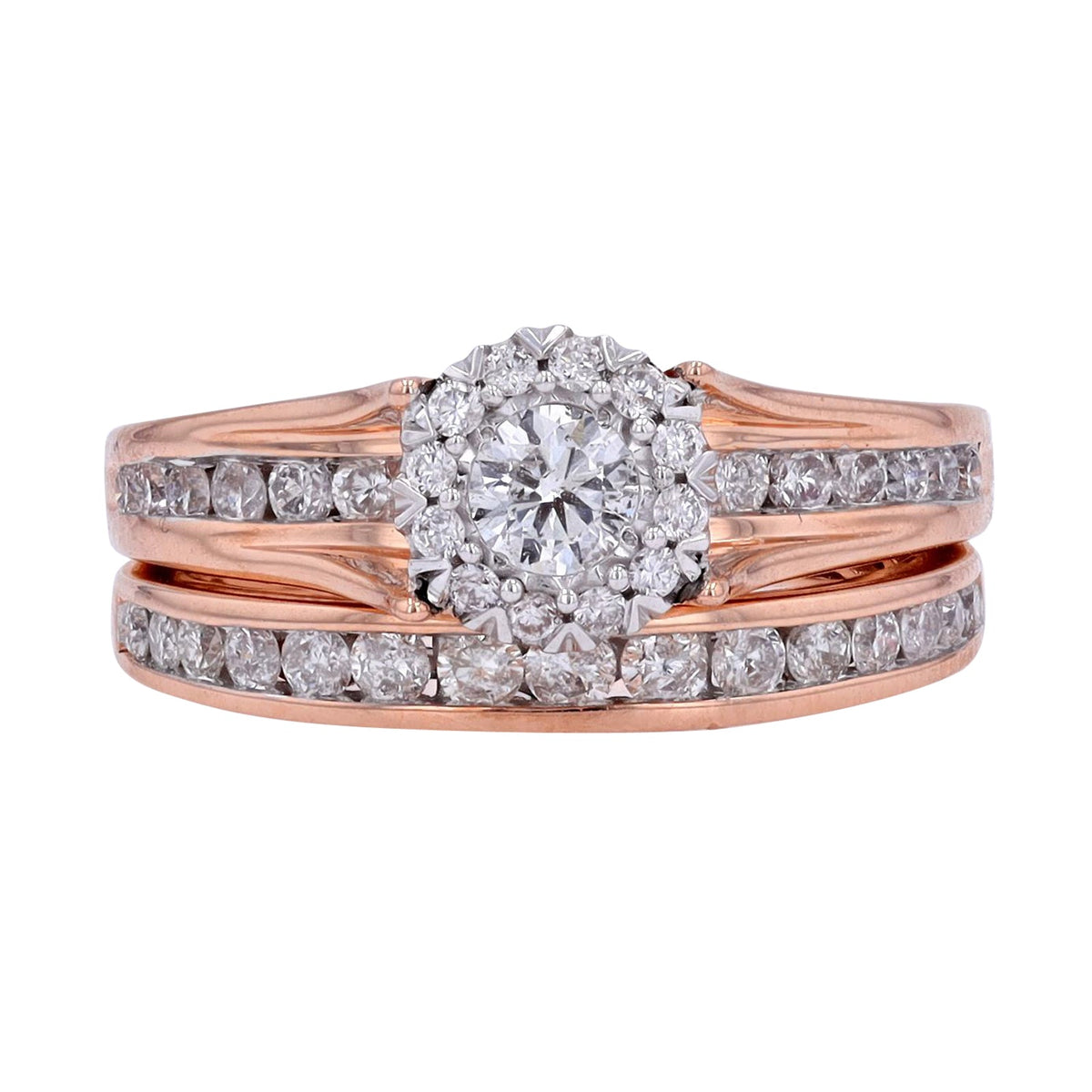 14K RG 1/4 CTR Diamond Bridal Set