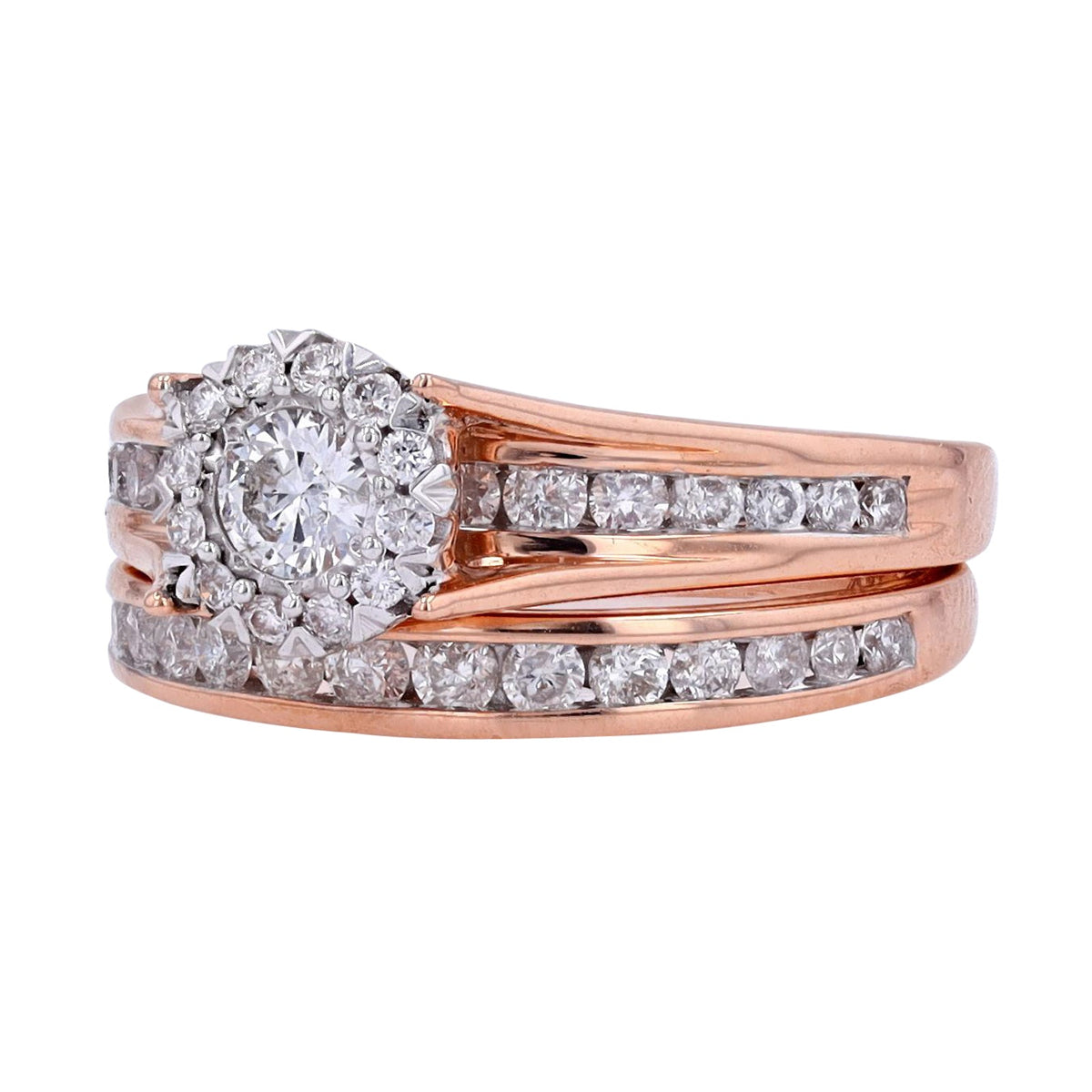 14K RG 1/4 CTR Diamond Bridal Set