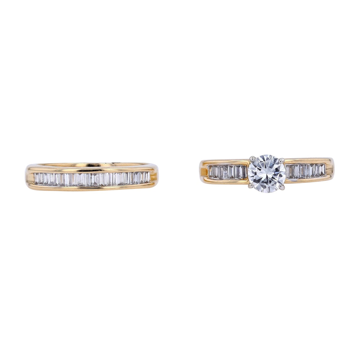 14K YG .61 CTR RBC Diamond Bridal Set