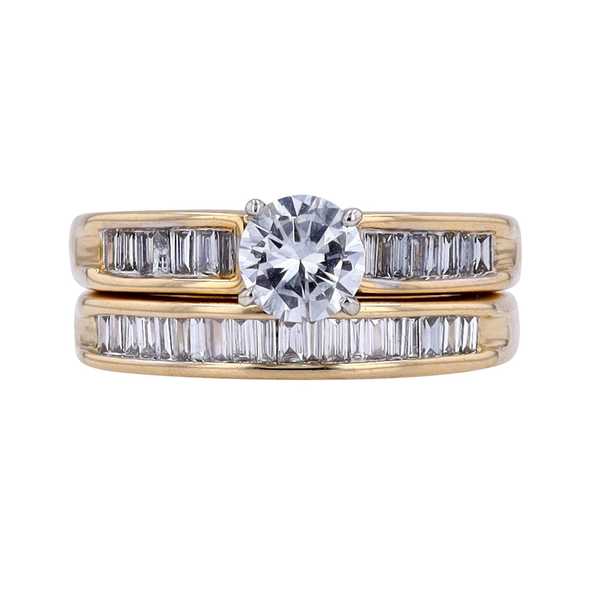 14K YG .61 CTR RBC Diamond Bridal Set
