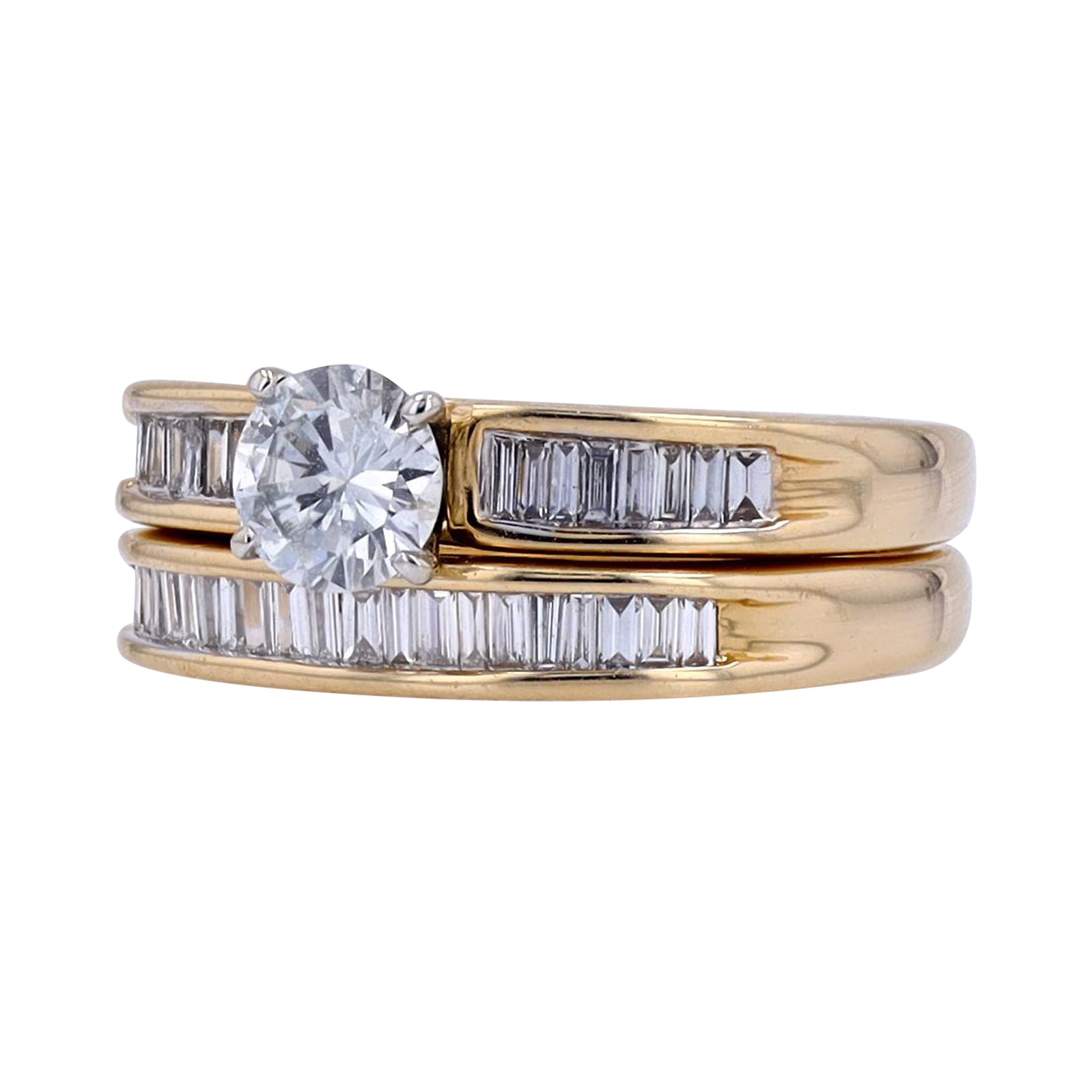 14K YG .61 CTR RBC Diamond Bridal Set