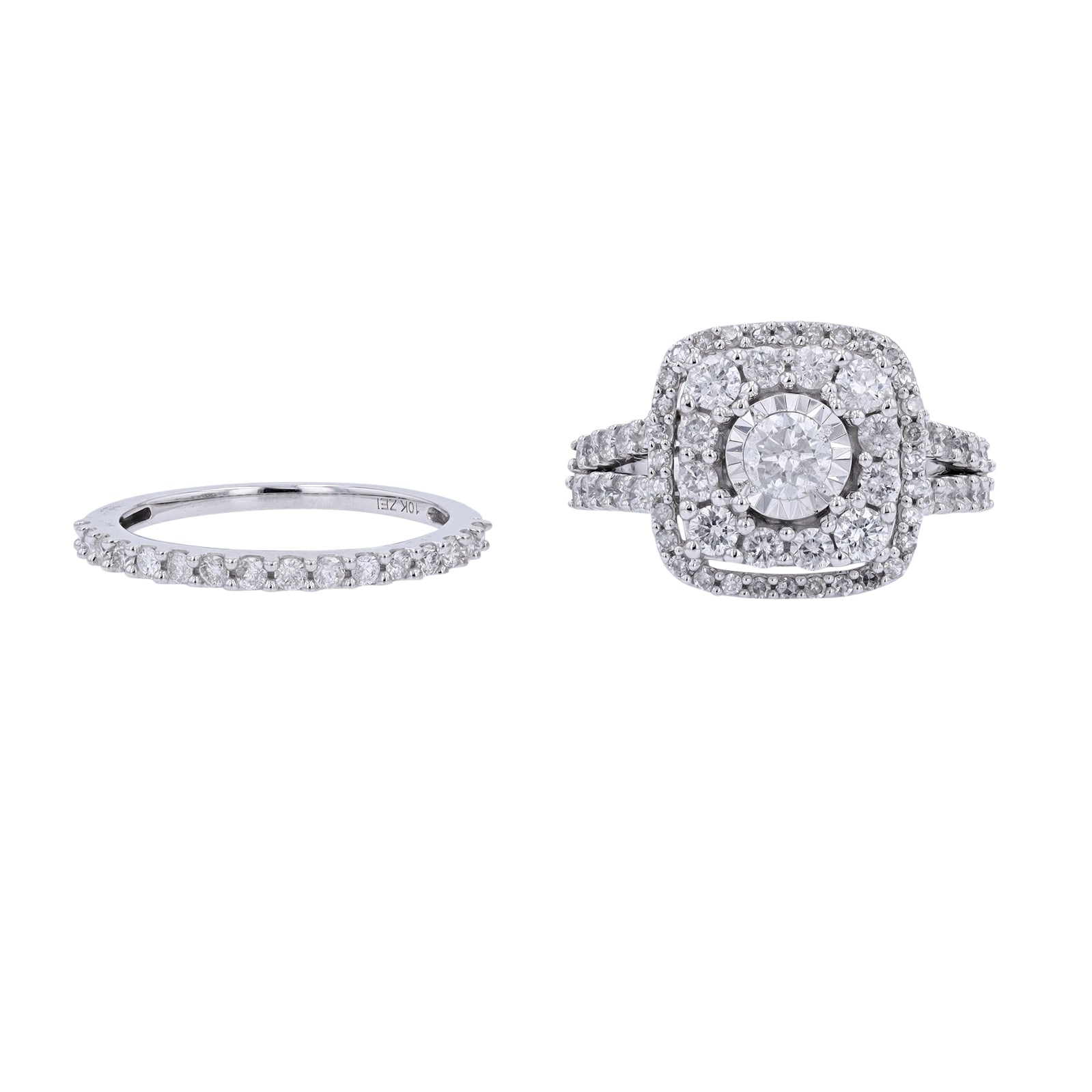 10K WG 2 CTW Diamond Bridal set