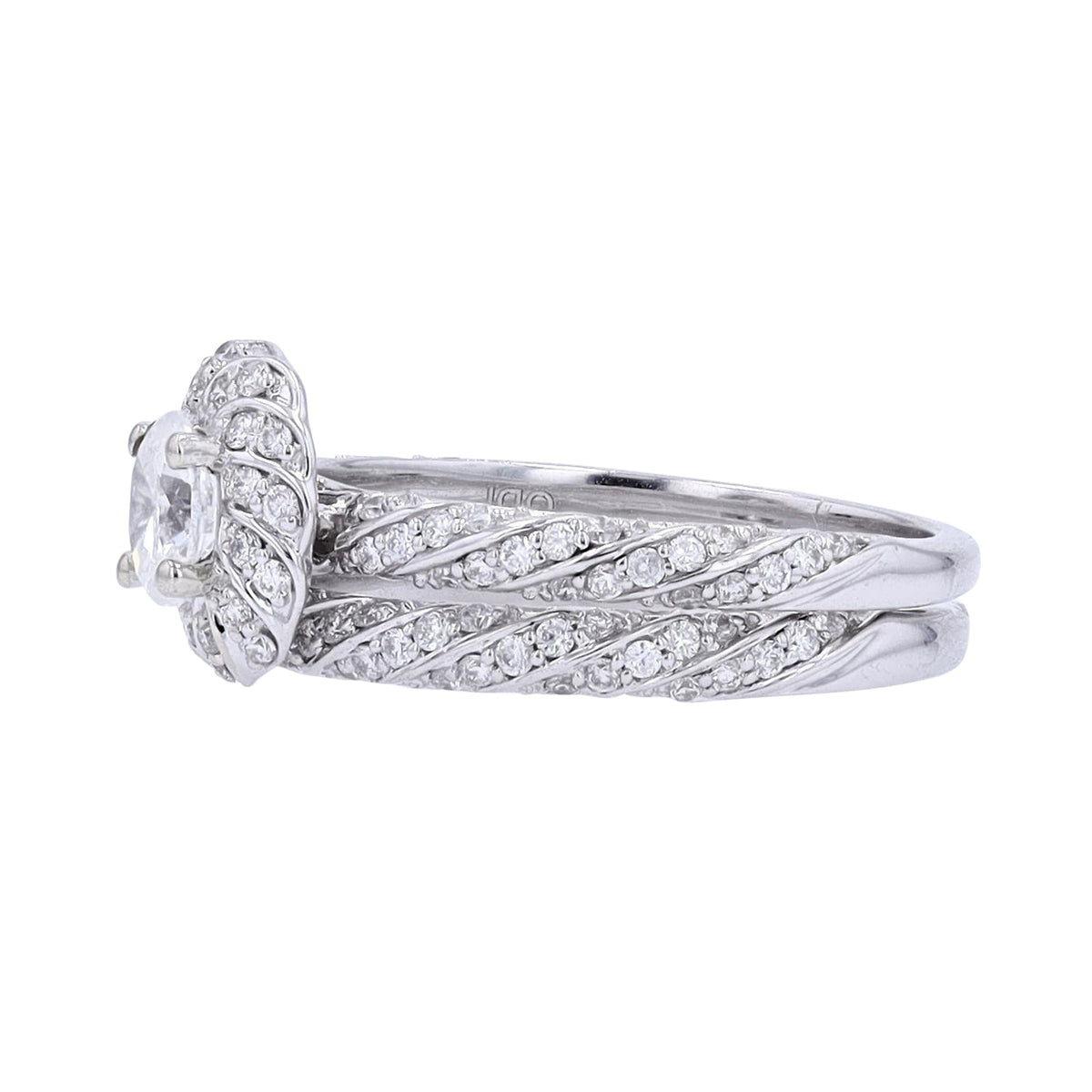 10K WG 3/8 CT Oval Center Bridal Set