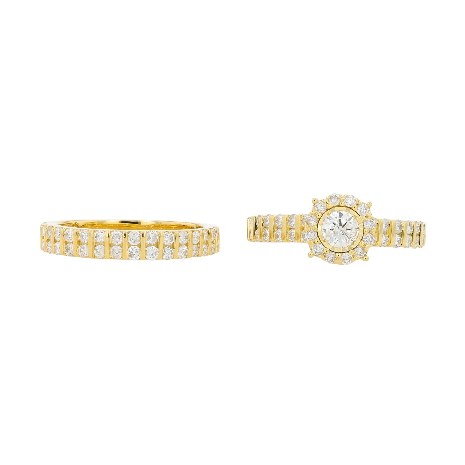 14K YG 0.33 CT Center Bridal Set