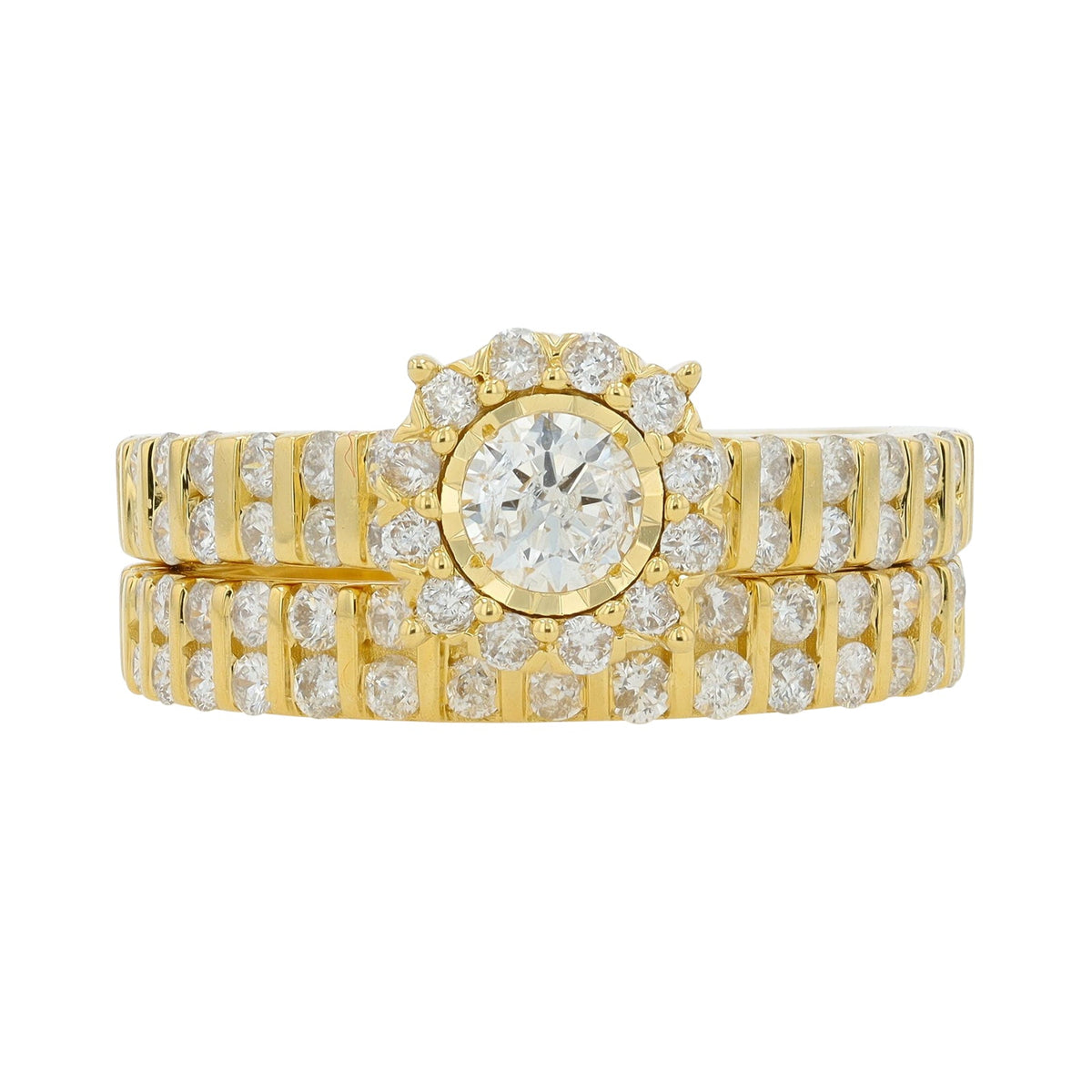 14K YG 0.33 CT Center Bridal Set