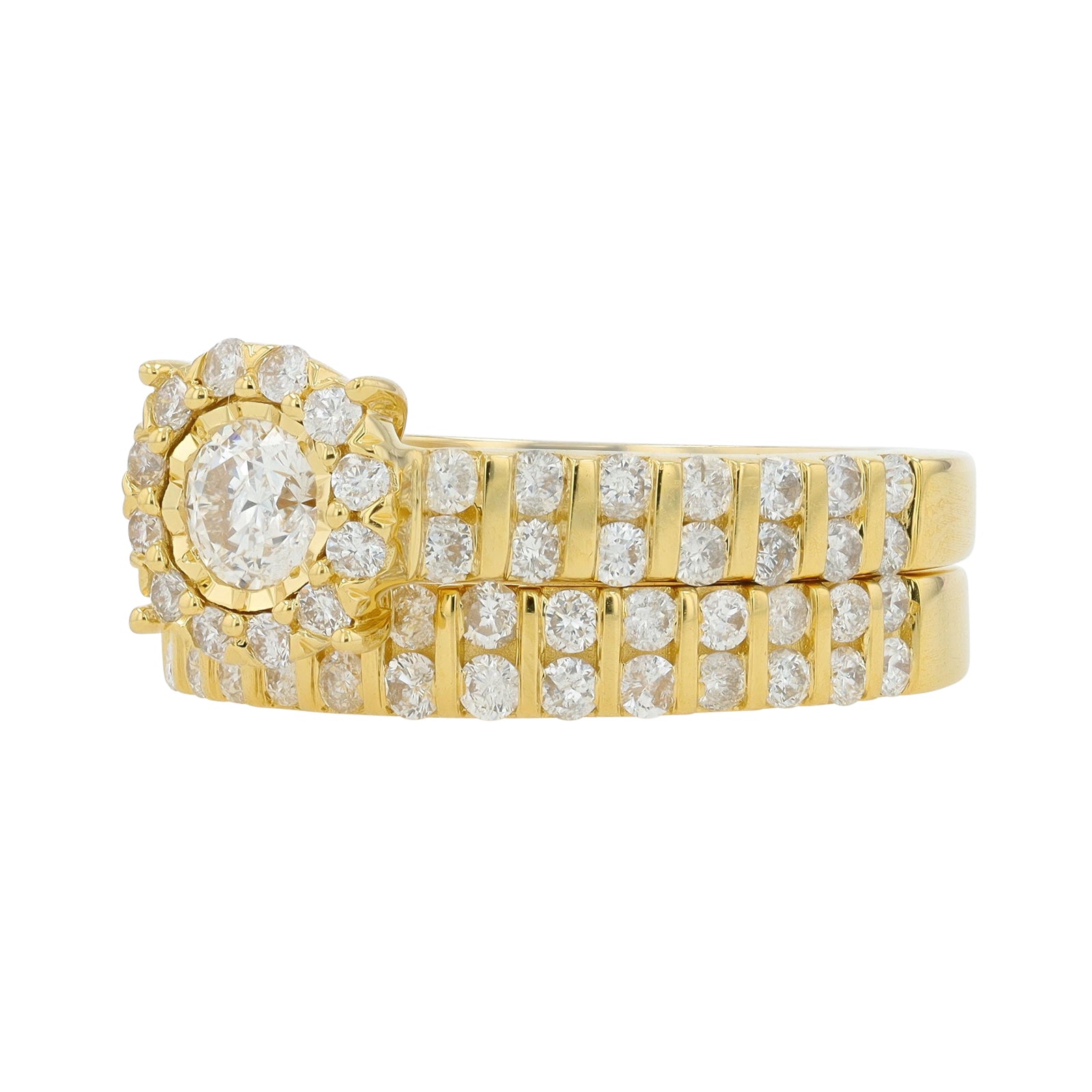 14K YG 0.33 CT Center Bridal Set
