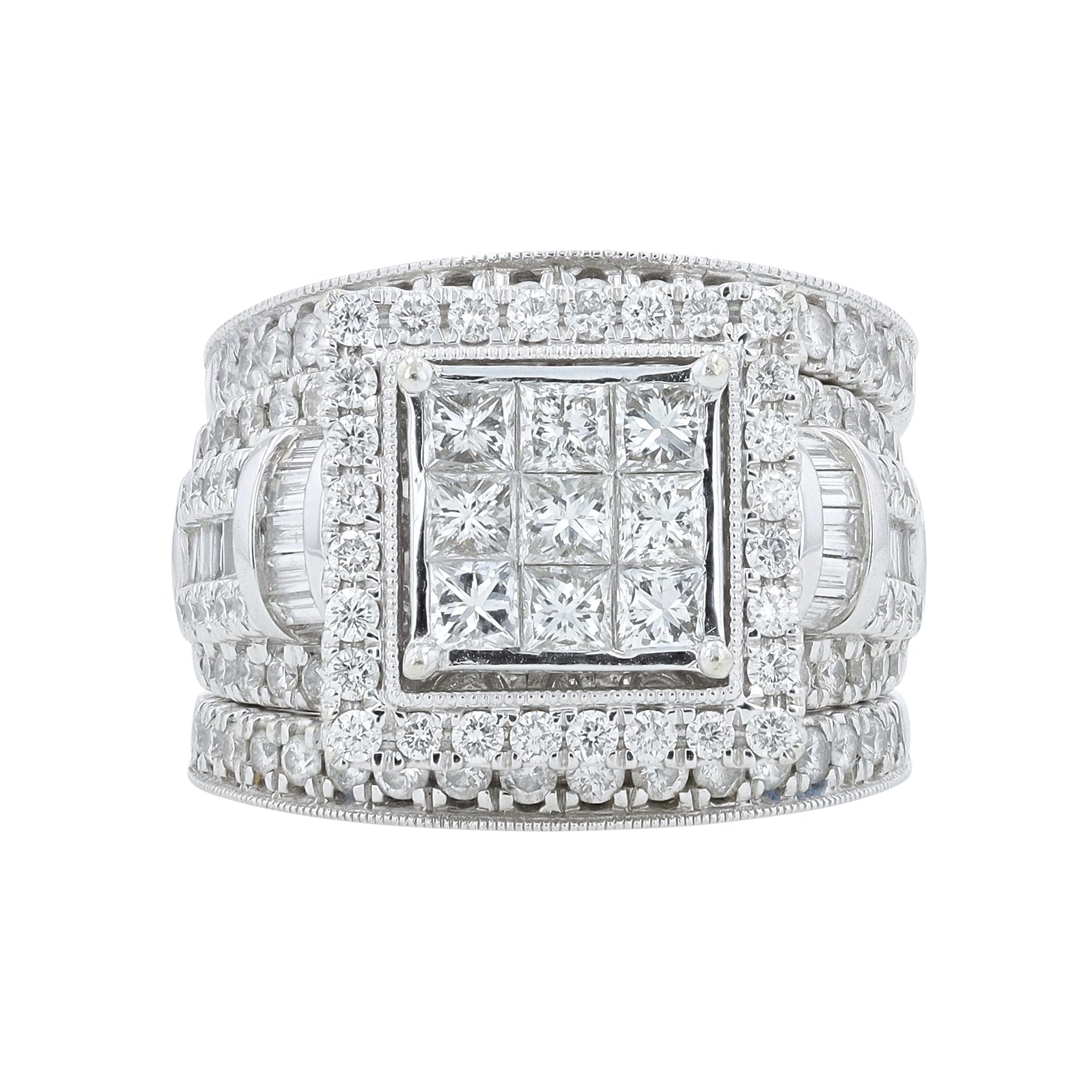 14K WG 3 CT Bridal Set