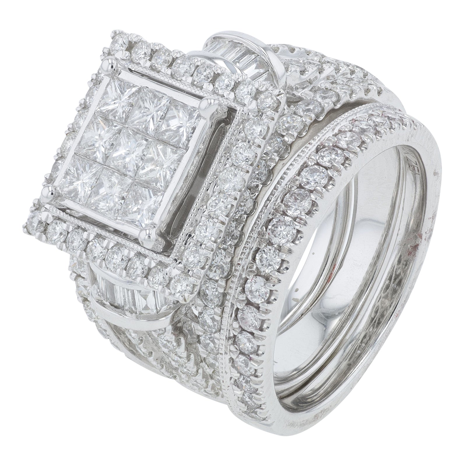 14K WG 3 CT Bridal Set