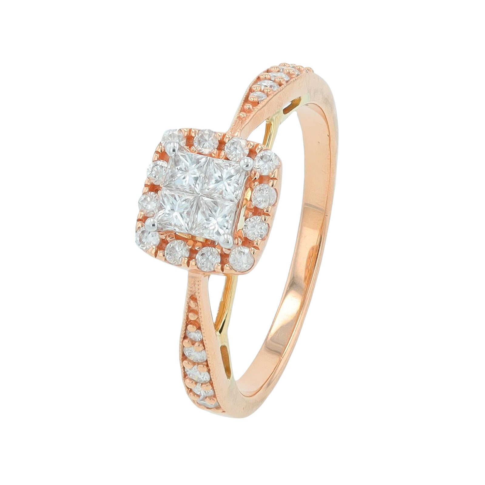 14K RG .75 CT Diamond Bridal Set