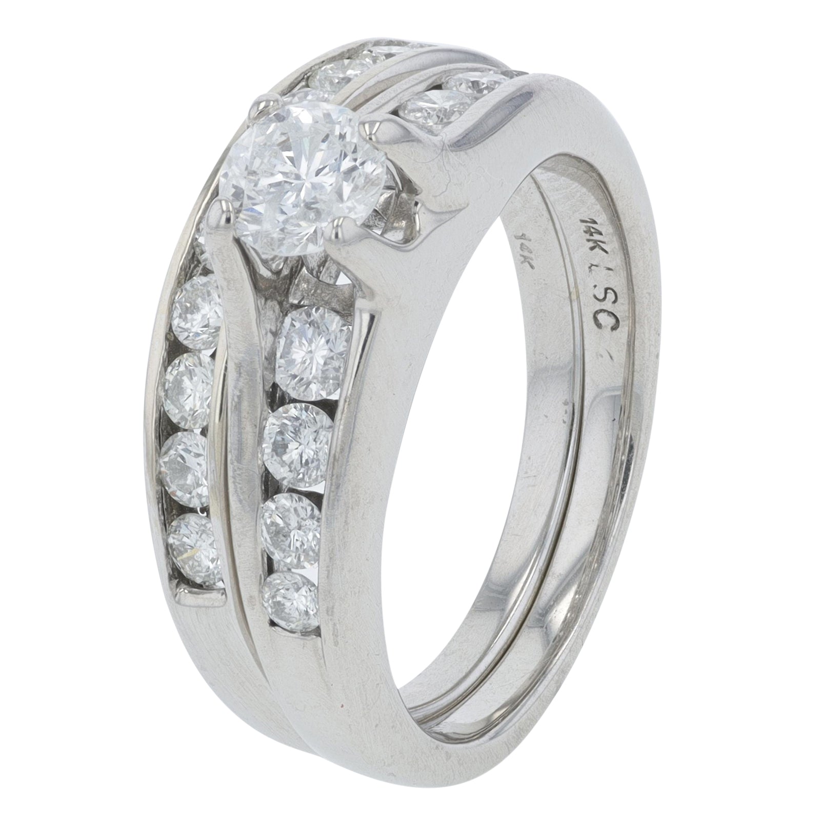 14K WG 1.25 CT Diamond Bridal Set
