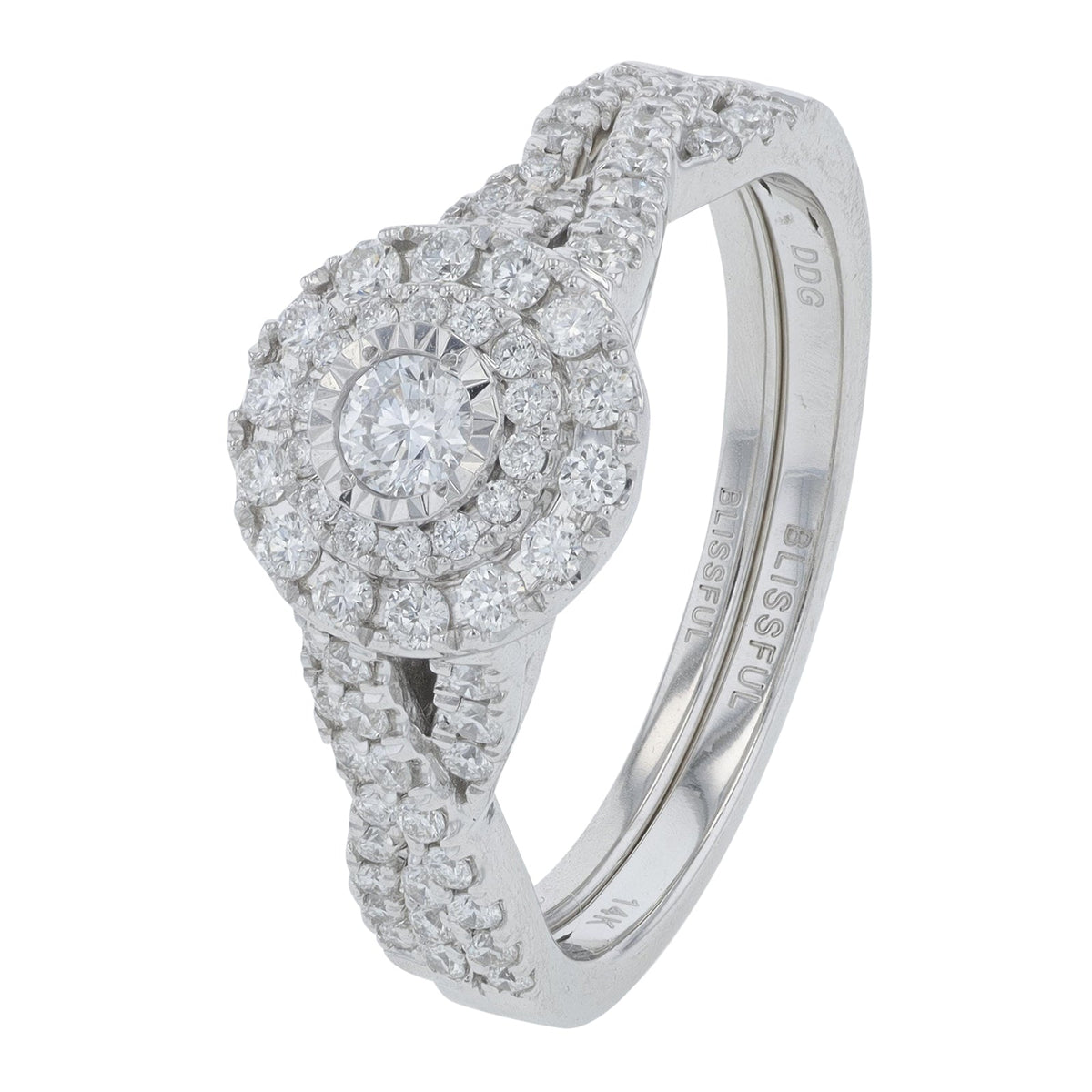 14K WG .63 CT Diamond Bridal Set