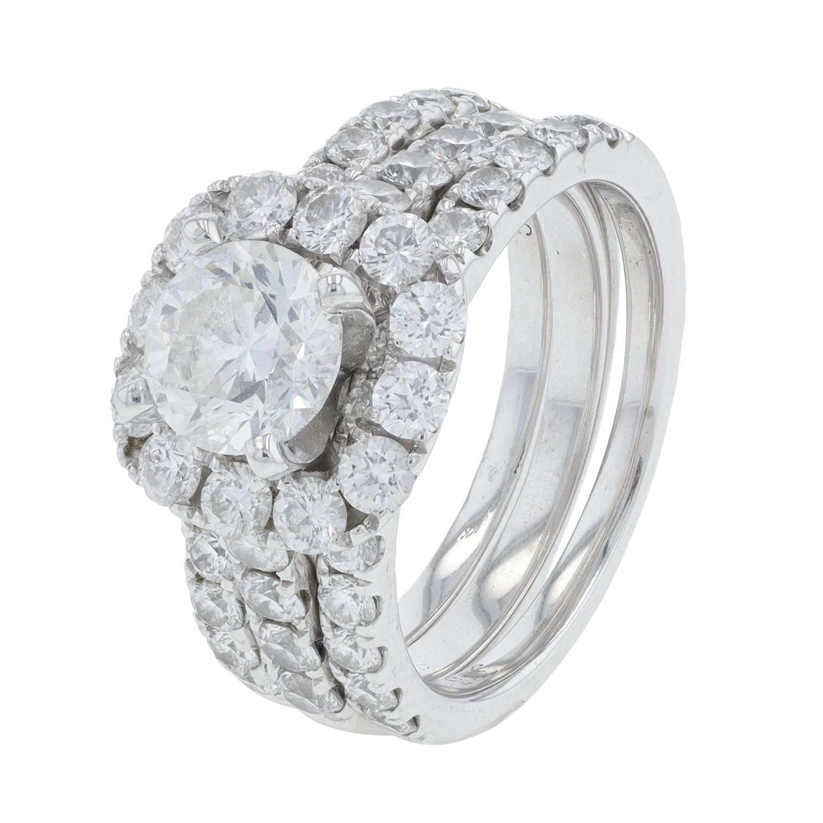 14K WG 1.50 CTW Diamond Bridal Set<p><strong>GIA Available</p></strong>