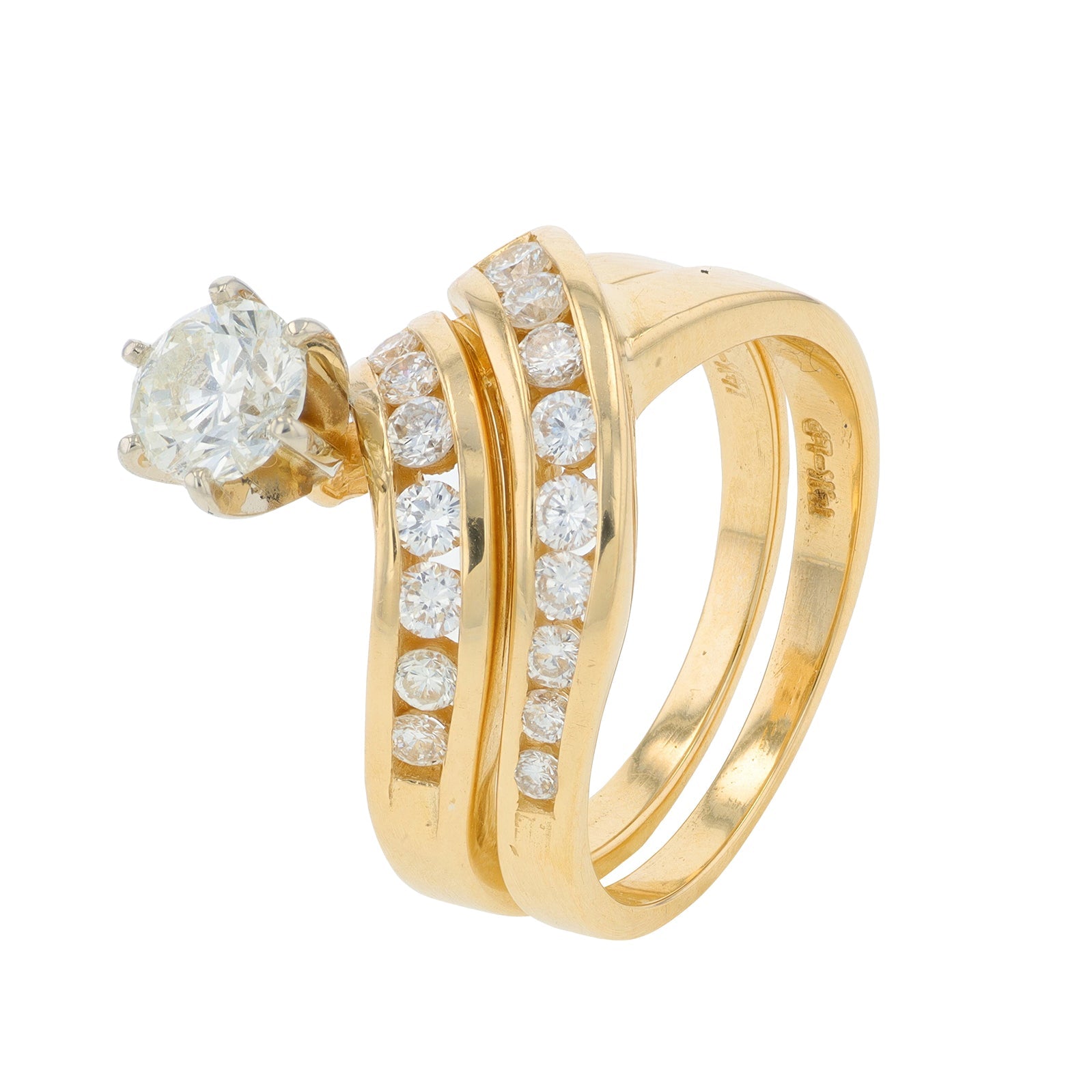 14K YG 1.20 CTW Diamond Bridal Set