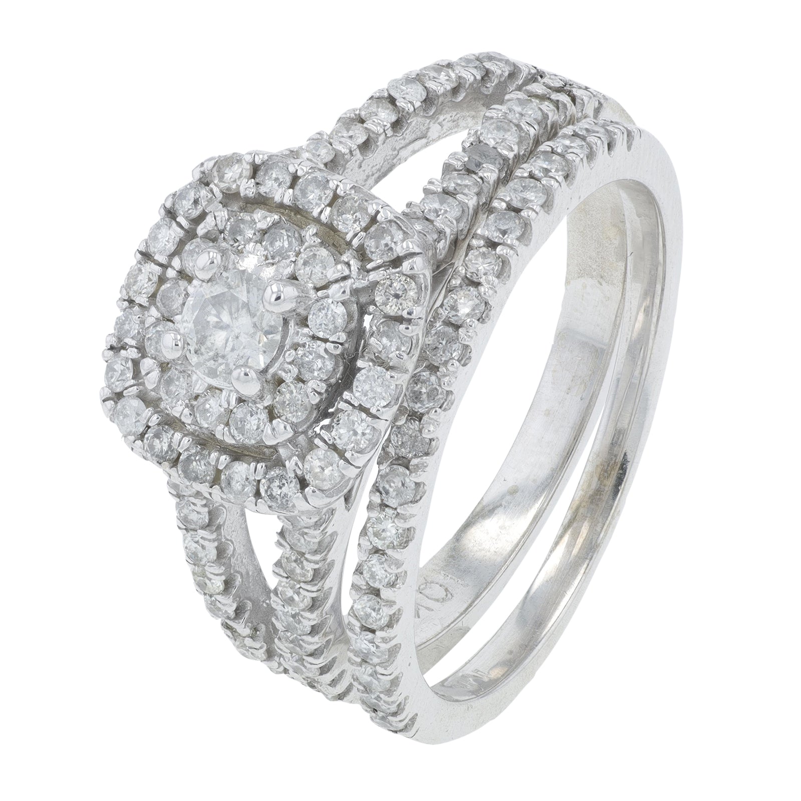 10K WG 1 CT Diamond Bridal Set