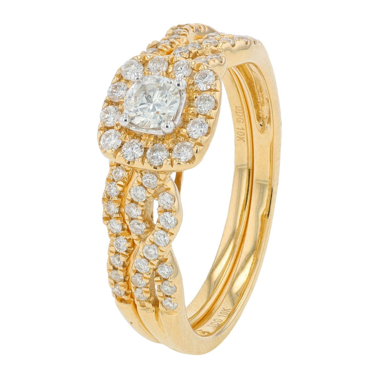 10K YG .50 CTW Diamond Bridal Set