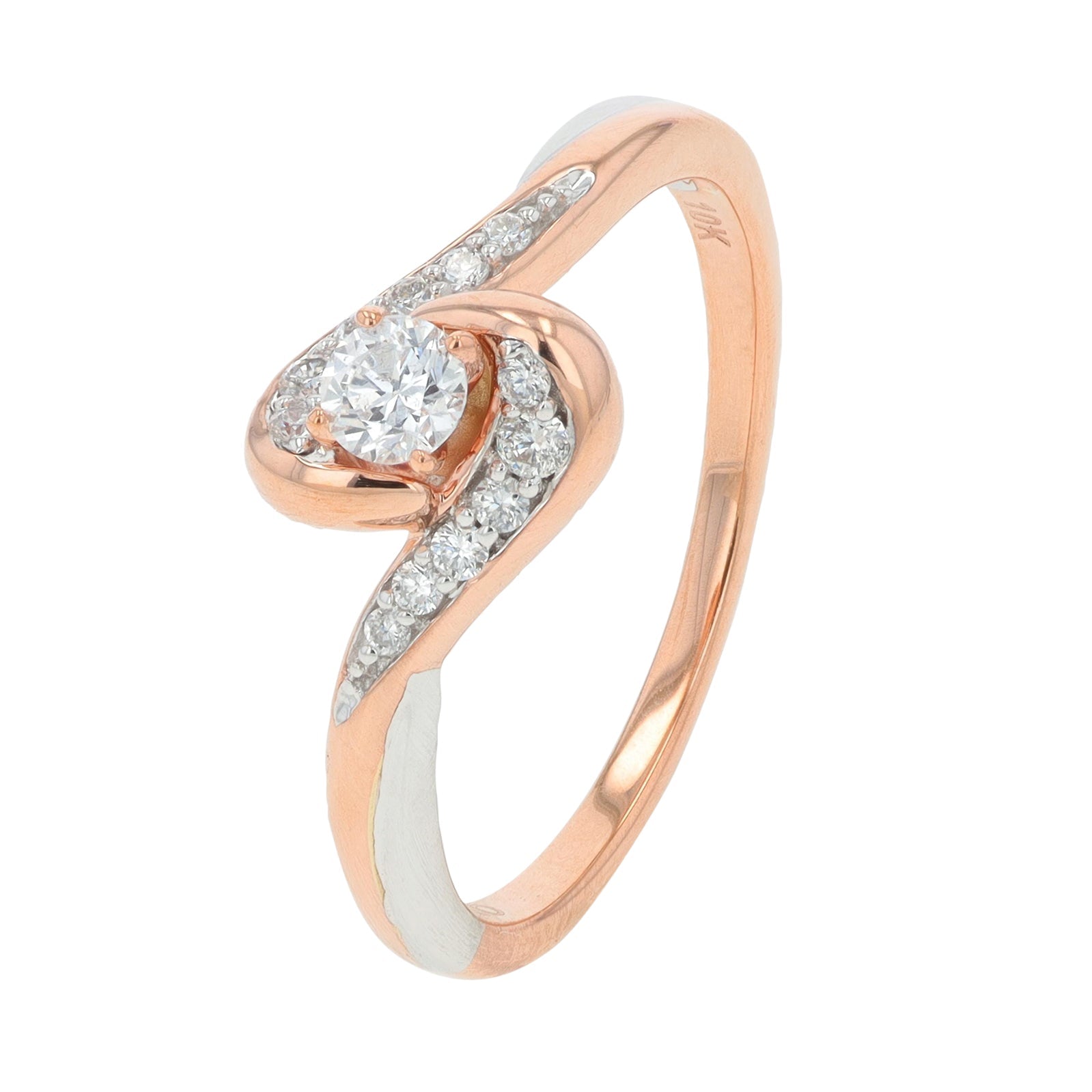 10K RG .33 CT Diamond Bridal Set