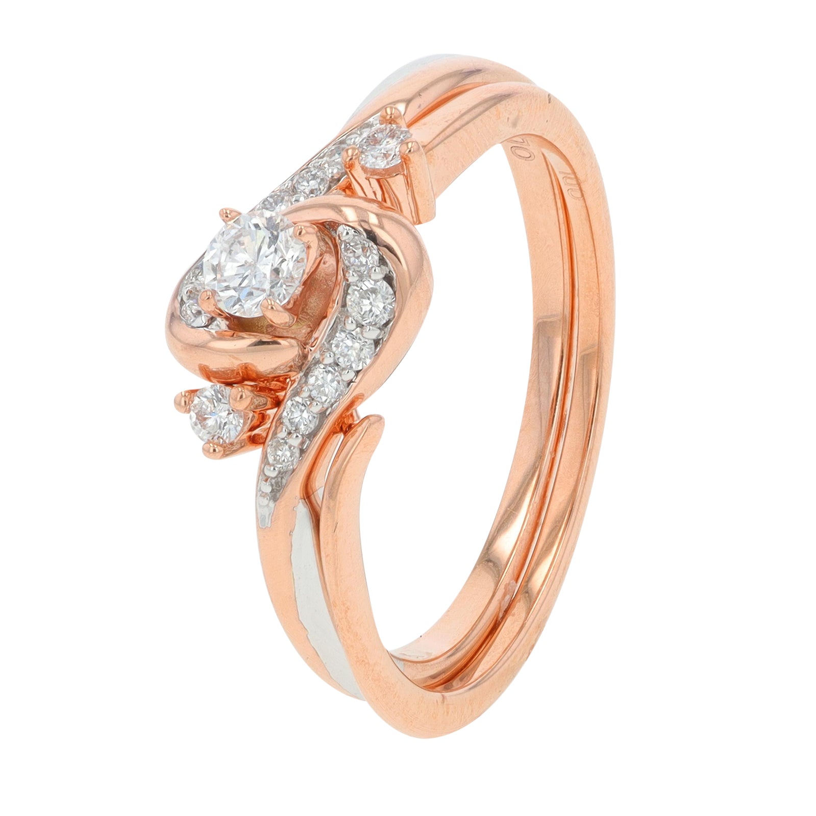 10K RG .33 CT Diamond Bridal Set