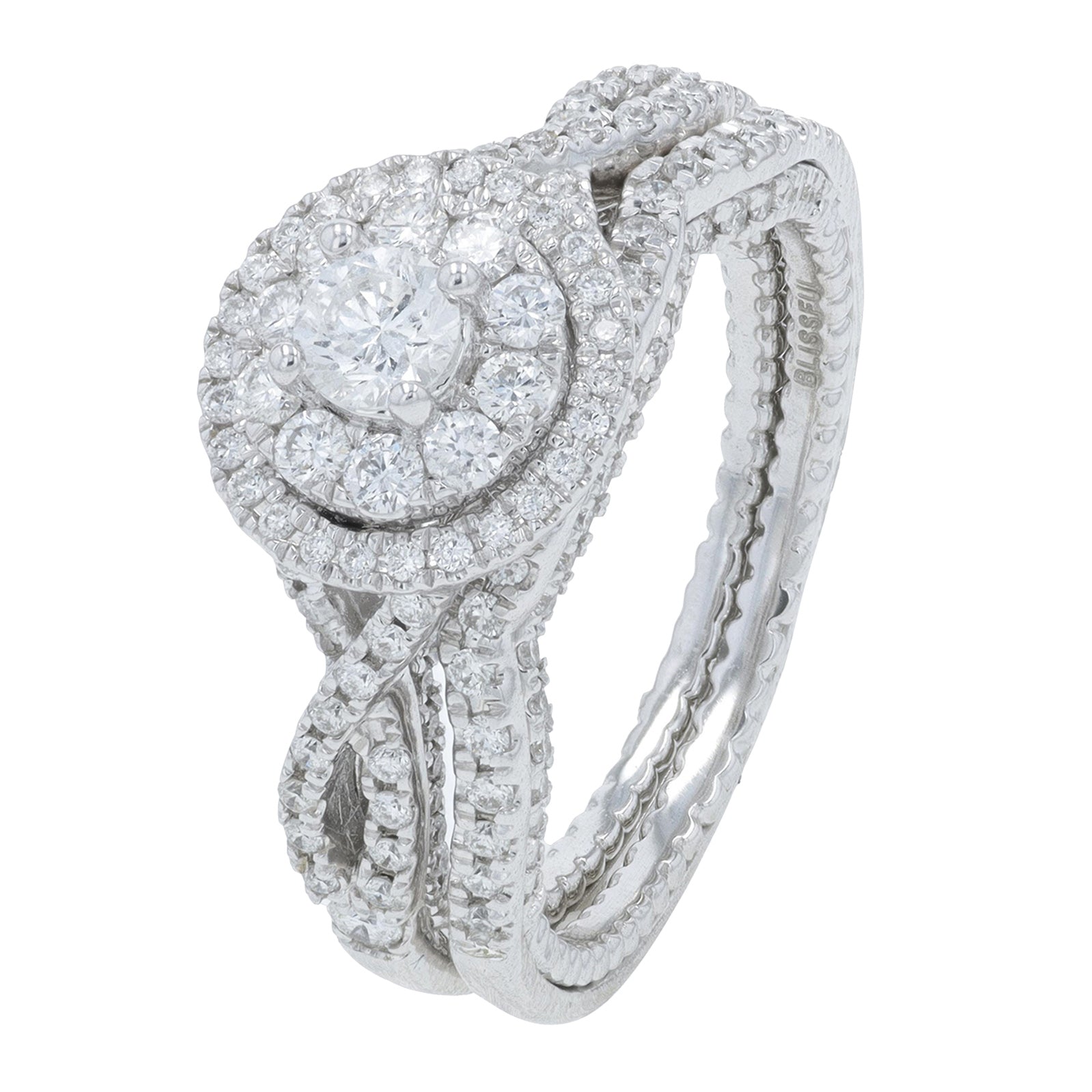 14K WG 1 CTW Diamond Bridal Set