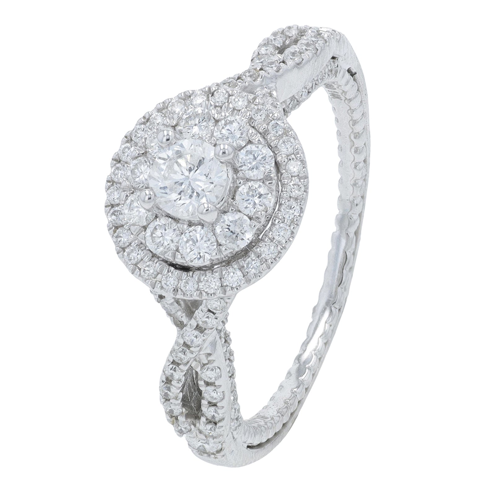 14K WG 1 CTW Diamond Bridal Set